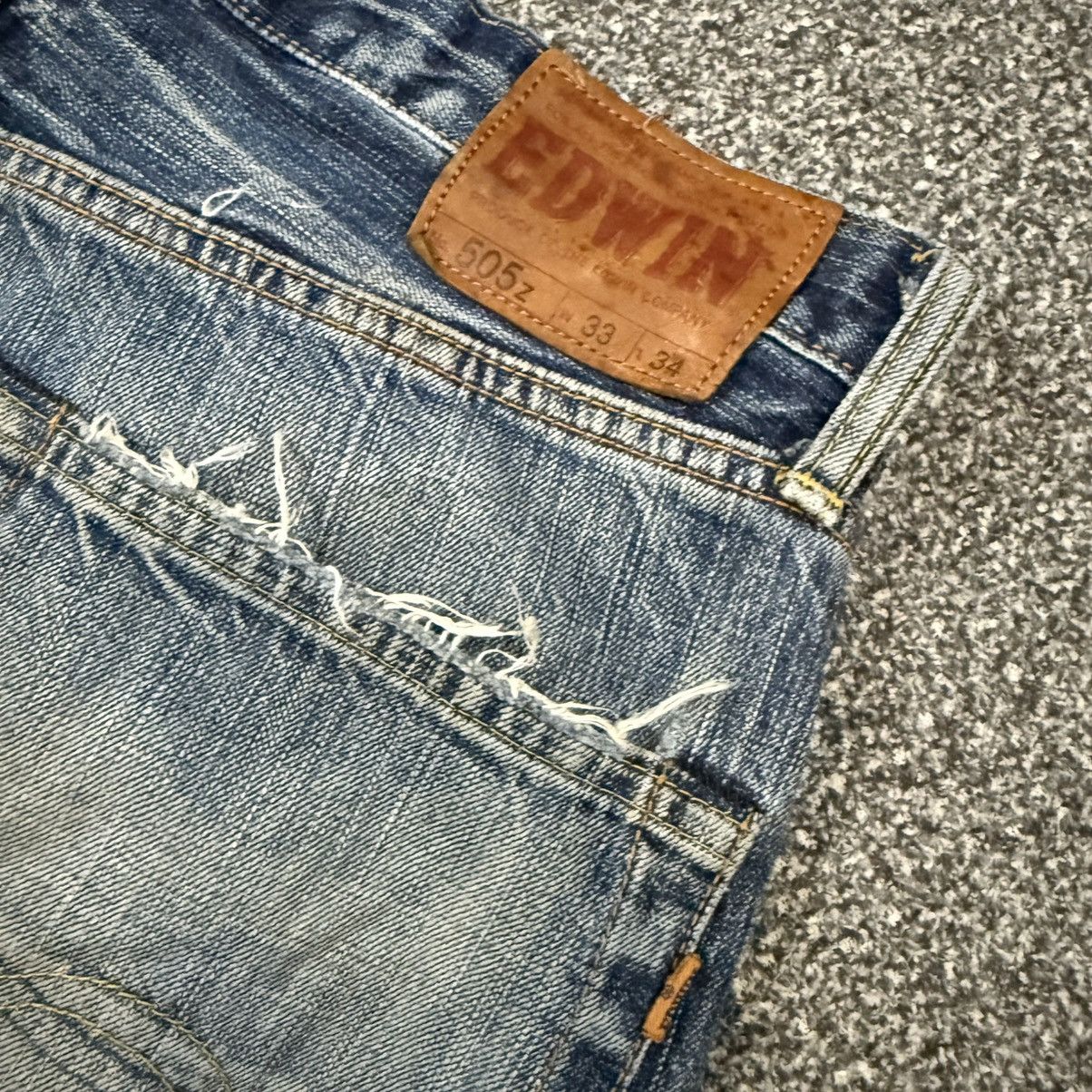 Seditionaries 🔥🇯🇵 Vintage 90s Selvedge Thrashed Distressed Edwin Denim Size US 33 - 9 Thumbnail