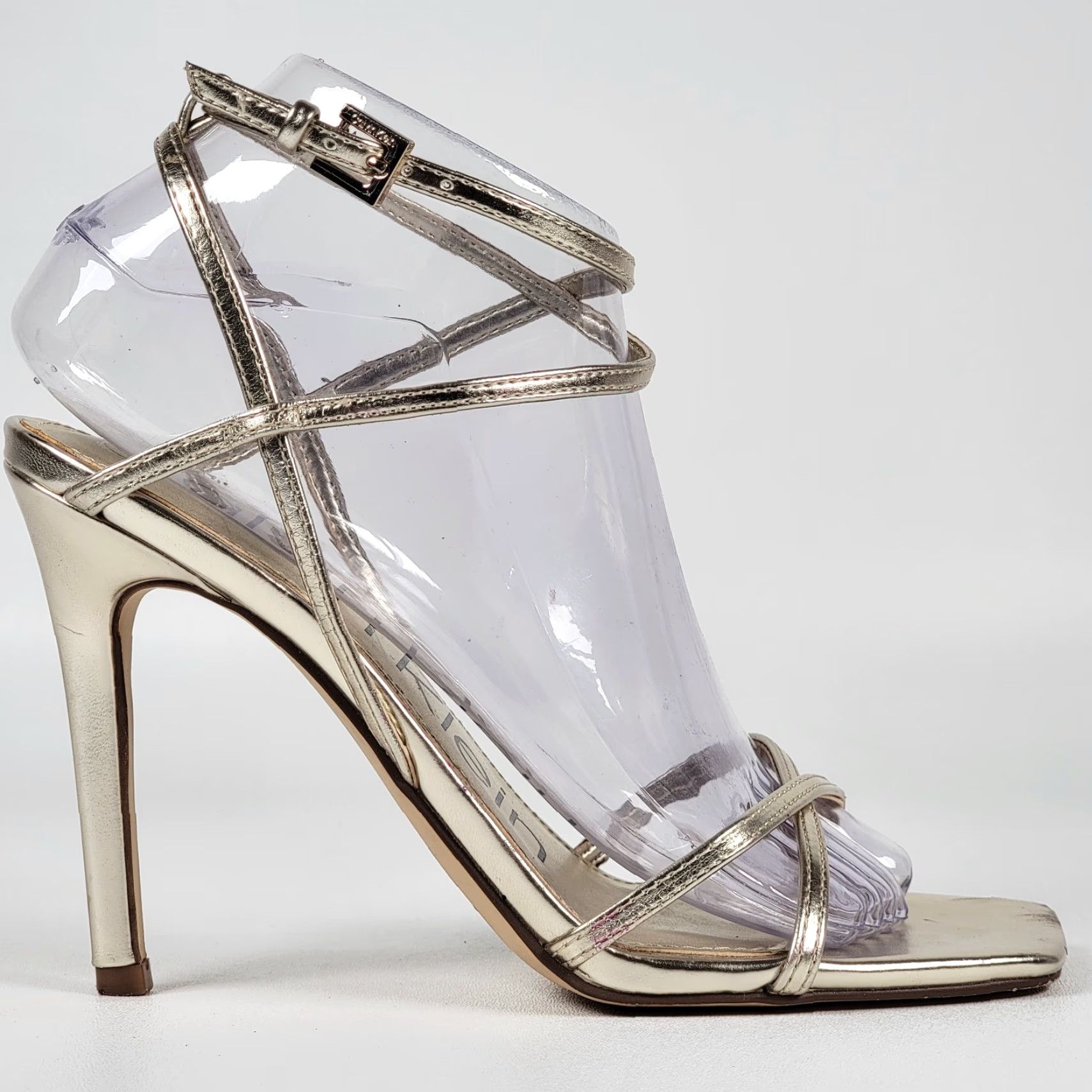 Calvin Klein Calvin Klein Women's Heel Sandals Tegin Strappy Dress Gold 7.5 M Dress/Formal Women Sandals Gold Silver Size M / US 6-8 / IT 42-44 - 4 Thumbnail