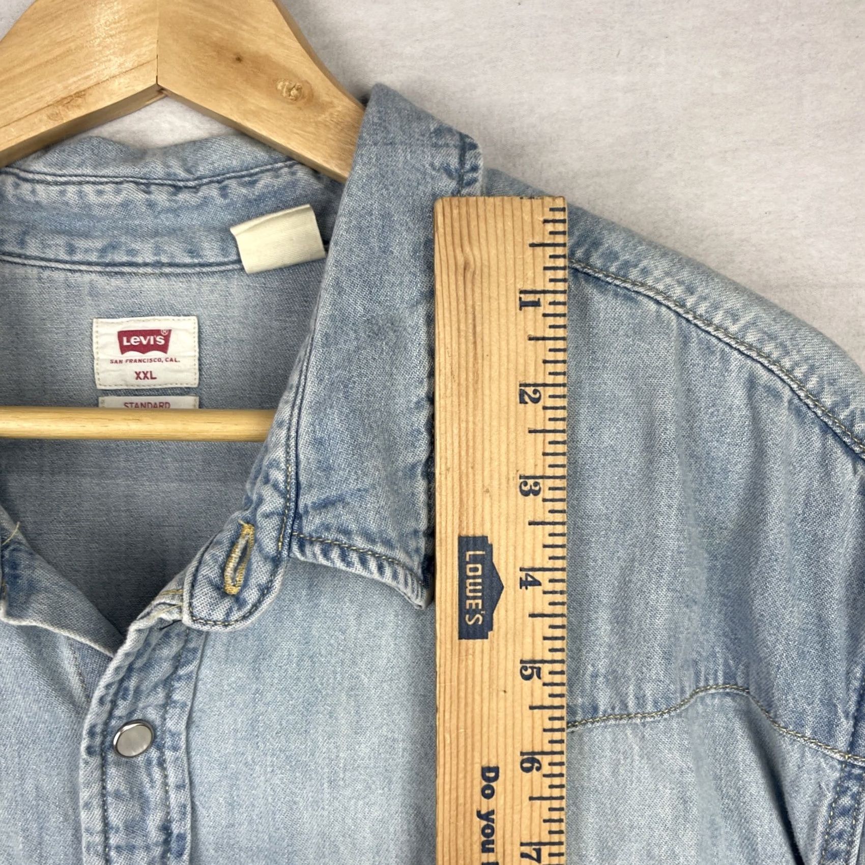 Levi's Levi's Pearl Snap Denim Shirt 2XL Blue Western Long Sleeve Button-Up Size US XXL / EU 58 / 5 - 6 Thumbnail