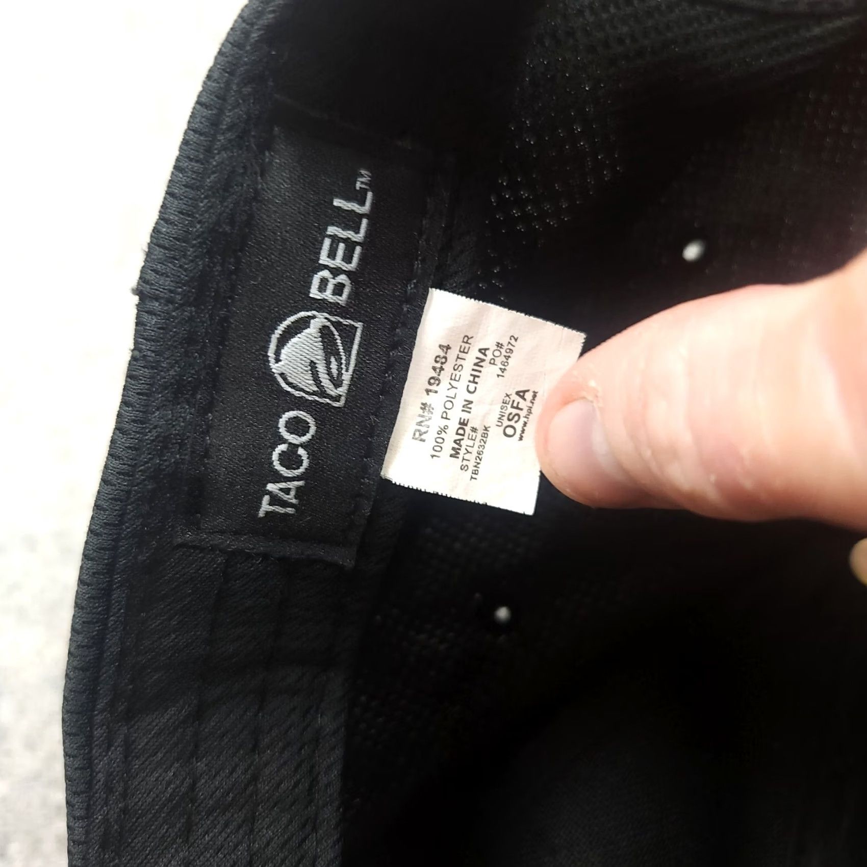 Bell Taco Bell Hat Unisex Men One Size Snapback Employee Worker Logo Live Mas Adults Black Polyester Snapback Size ONE SIZE - 5 Thumbnail