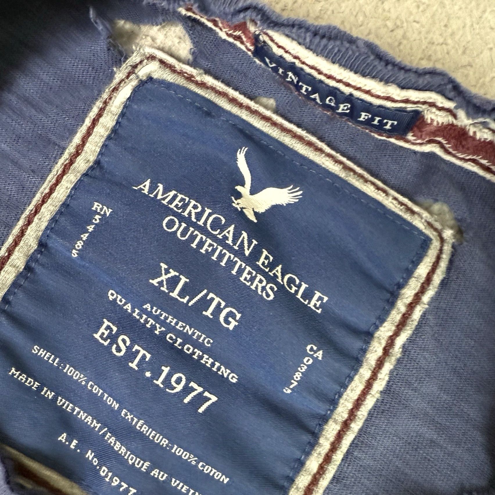 Vintage VINTAGE American Eagle T Shirt Adult XL Blue Embroidered Distressed Rare AE Size US XL / EU 56 / 4 - 4 Thumbnail