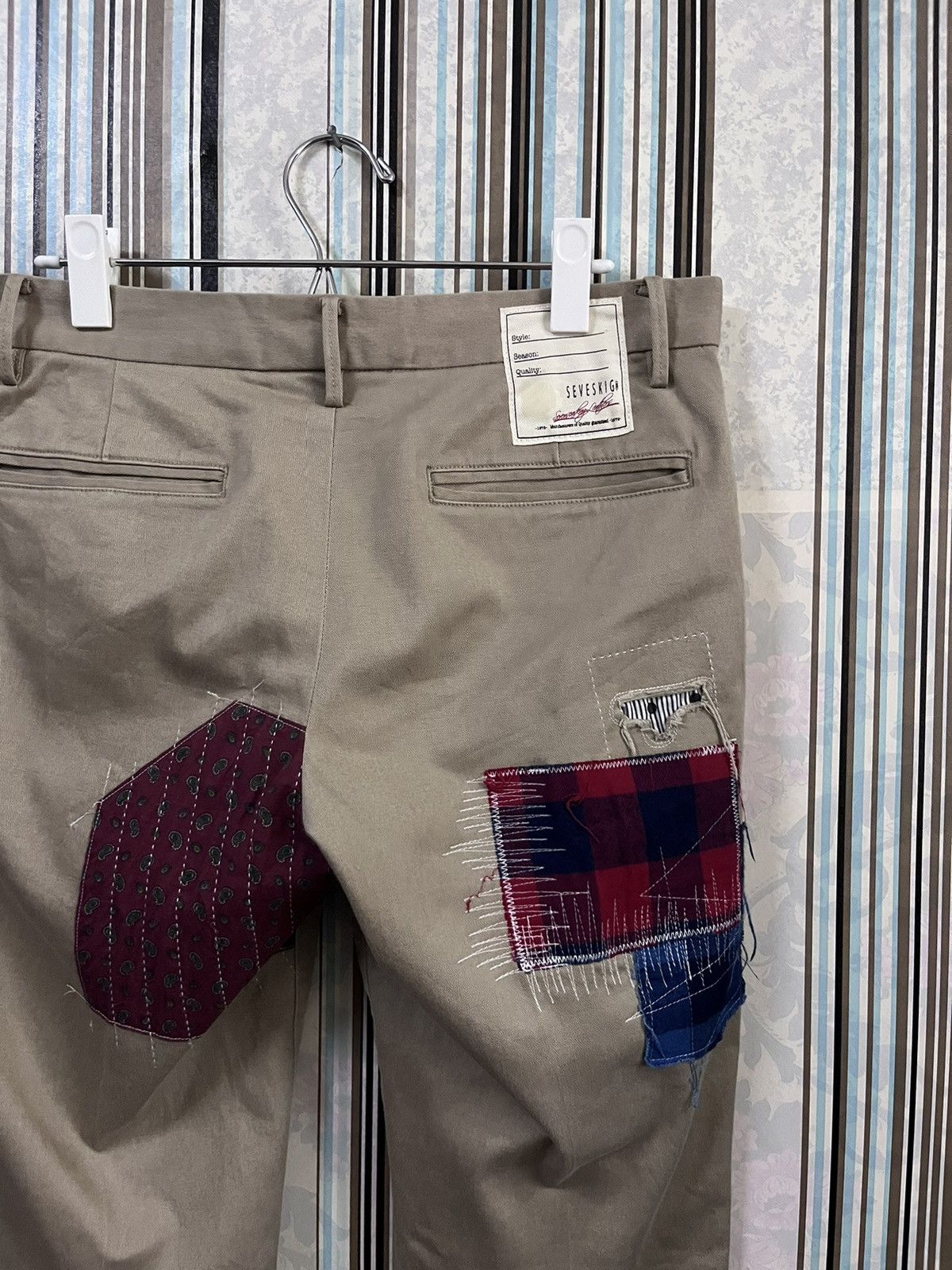 Japanese Brand SEVESKIG remake chino pants patchwork #F3 Size US 30 / EU 46 - 5 Thumbnail
