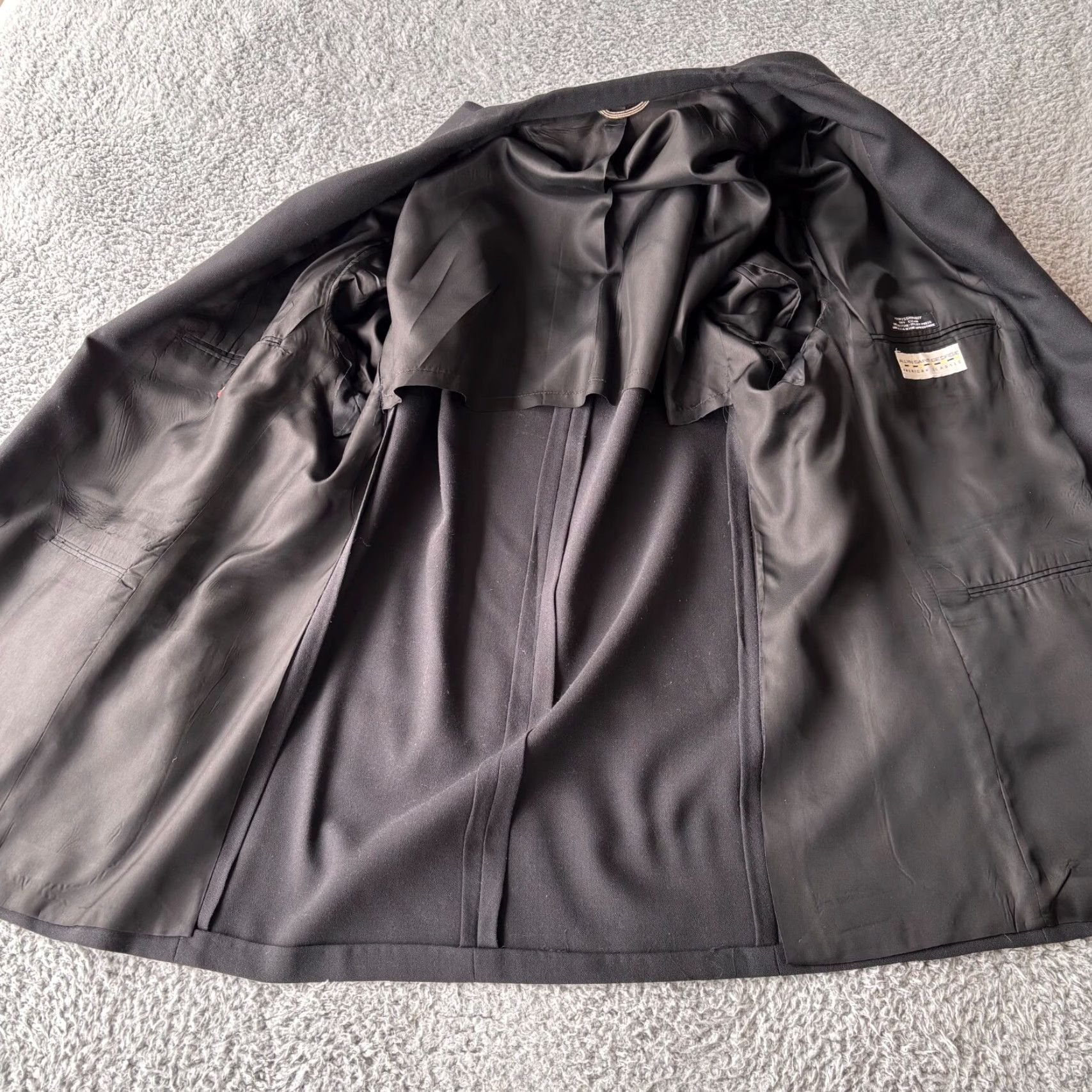 George Allyn Saint George Blazer Mens 46L Black Wool Blend USA Vintage Blazer 2 Button Single-Breasted Notch Peak? Size 46R - 4 Thumbnail