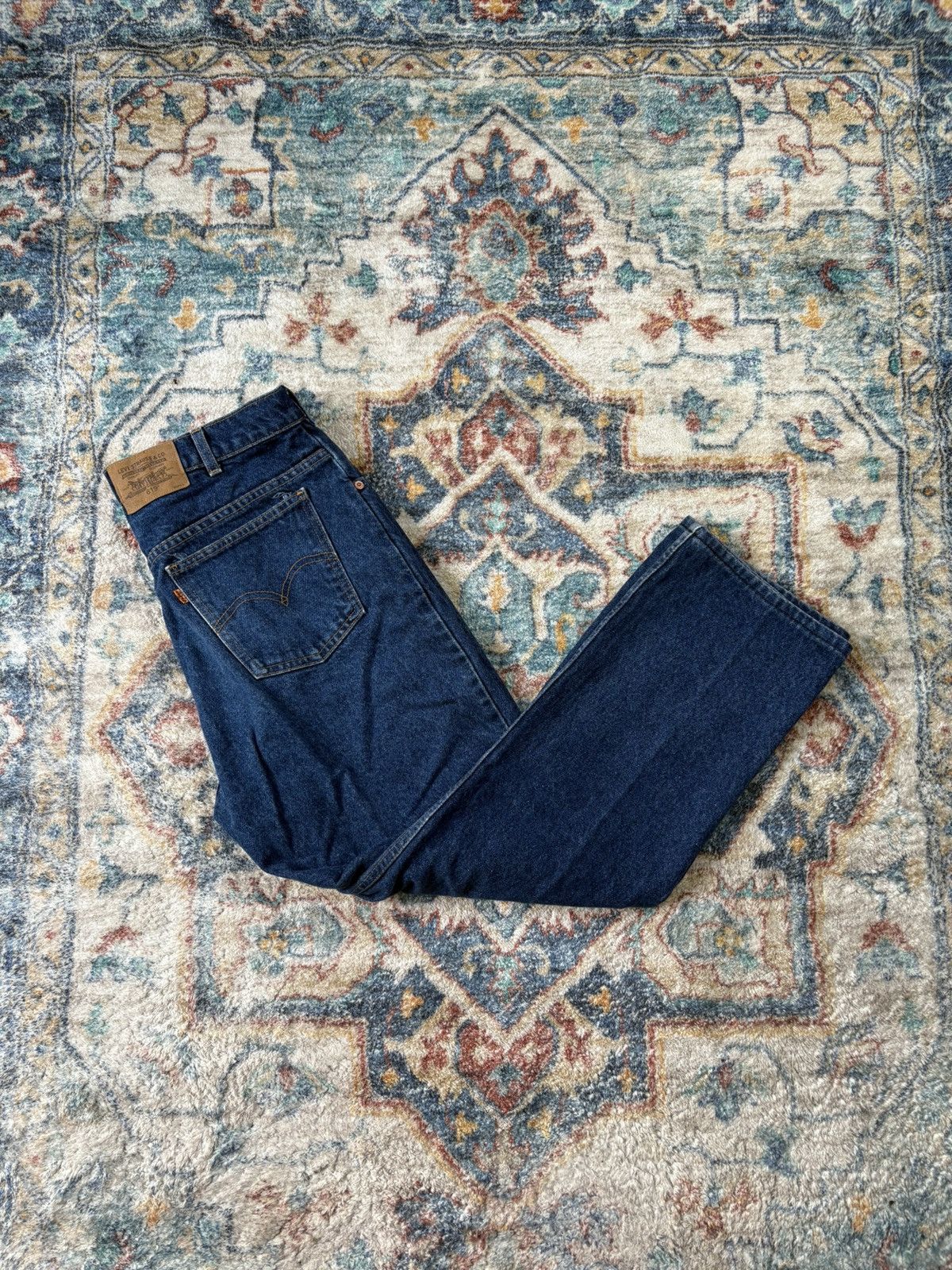 Levi's Vintage Levi’s 619 Darkwash Orange Tab Jeans Size 34 Size US 34 / EU 50 - 1 Thumbnail