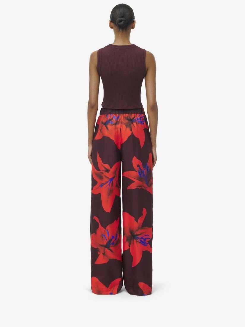 Alexander McQueen o1srvl11e0226 Flame Lily Pyjama Trousers In Multicolor Size 26" / US 2 / IT 38 - 3 Thumbnail