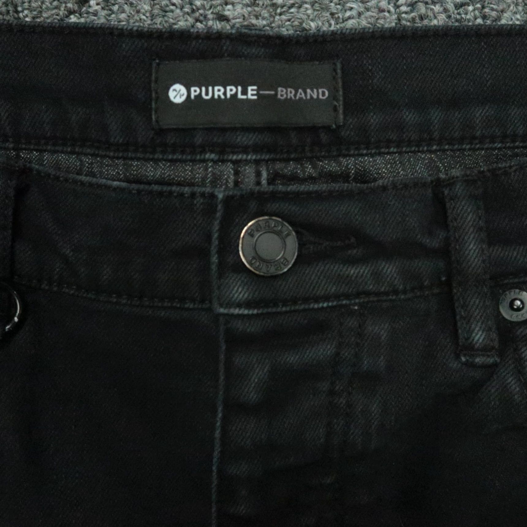 J Brand Purple Brand Jeans Mens 33x34 Black 5-Pocket Distressed Slim Straight Denim Cotton Belt Loops Vintage No Size US 33 - 4 Thumbnail