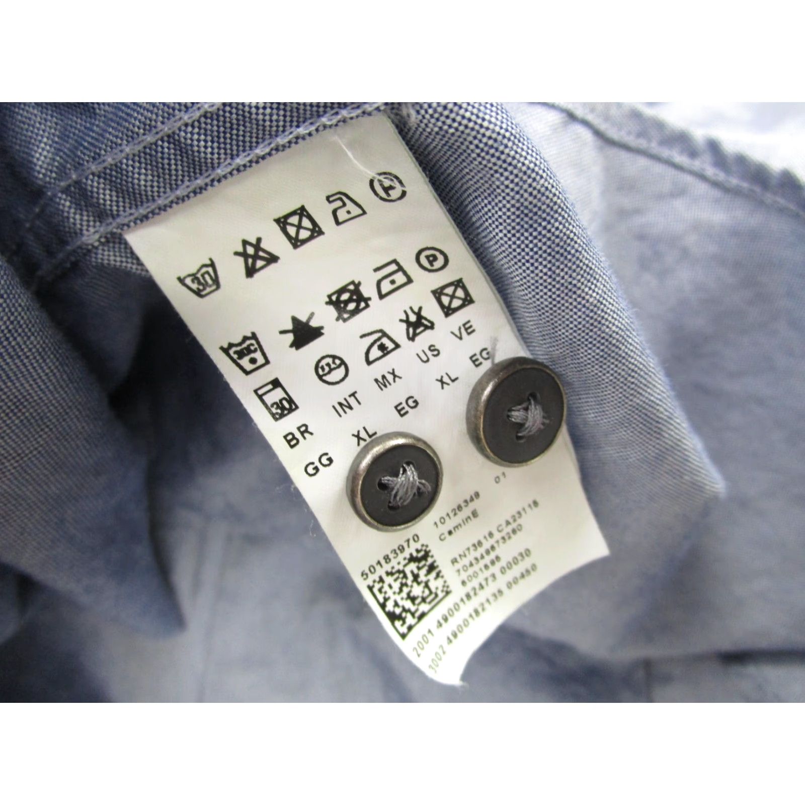 Vintage BOSS Orange Chambray Shirt Mens XL Blue Long Sleeve Button-Up Casual with Elbow Patches Size US XL / EU 56 / 4 - 7 Thumbnail