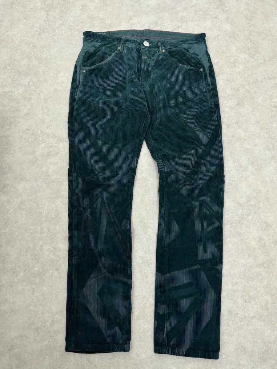 Marithe + Francois Girbaud 2000s Marithé + François Girbaud Dark Green Abstract Pants Size US 33 - 7 Thumbnail