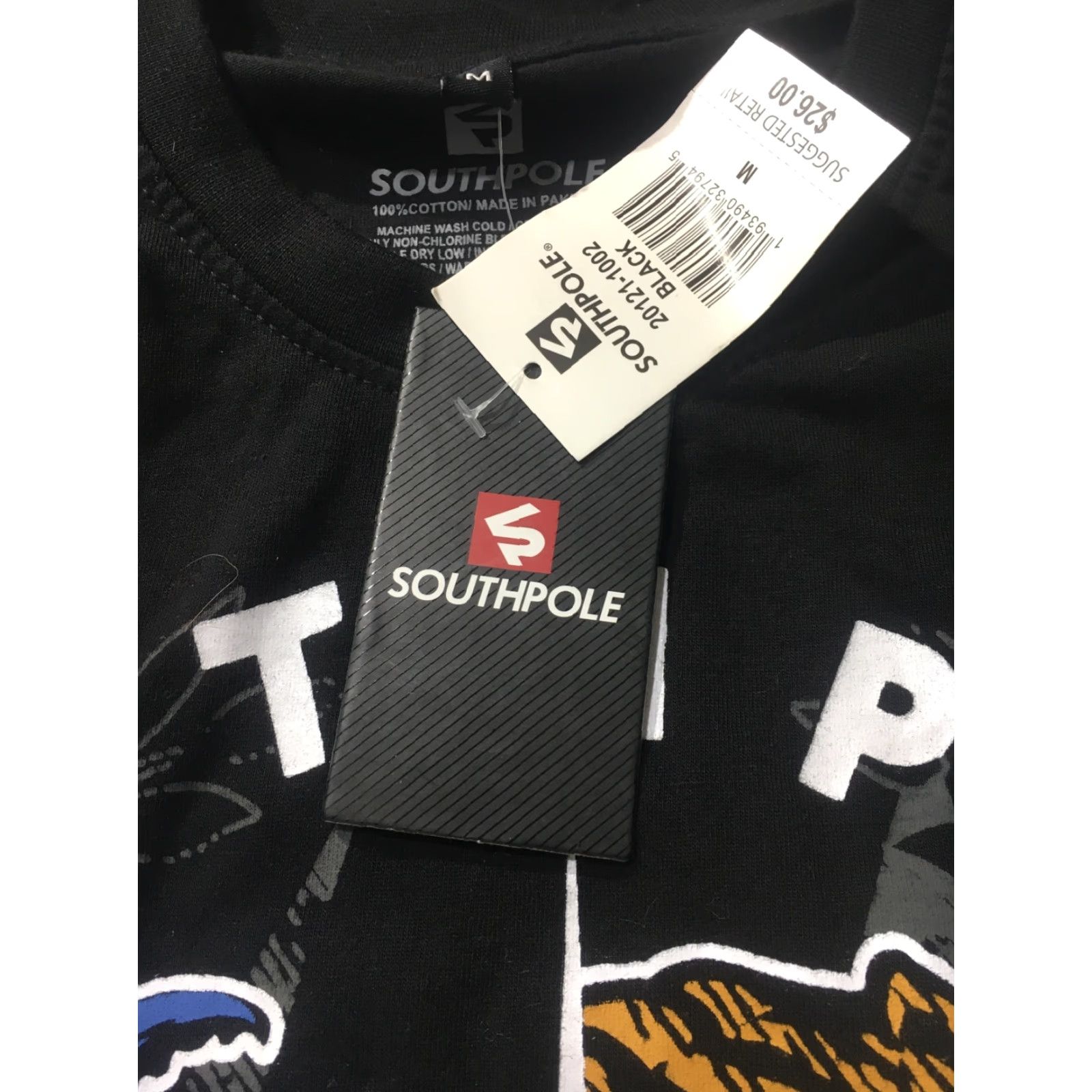 Southpole Southpole Graphic T-shirt Medium Short Sleeve Crew Neck Black Cotton Knit Men Regular Scorpion Tiger Logo Bejeweled 2010s Hip Hop Y2K Classic Size US M / EU 48-50 / 2 - 8 Thumbnail