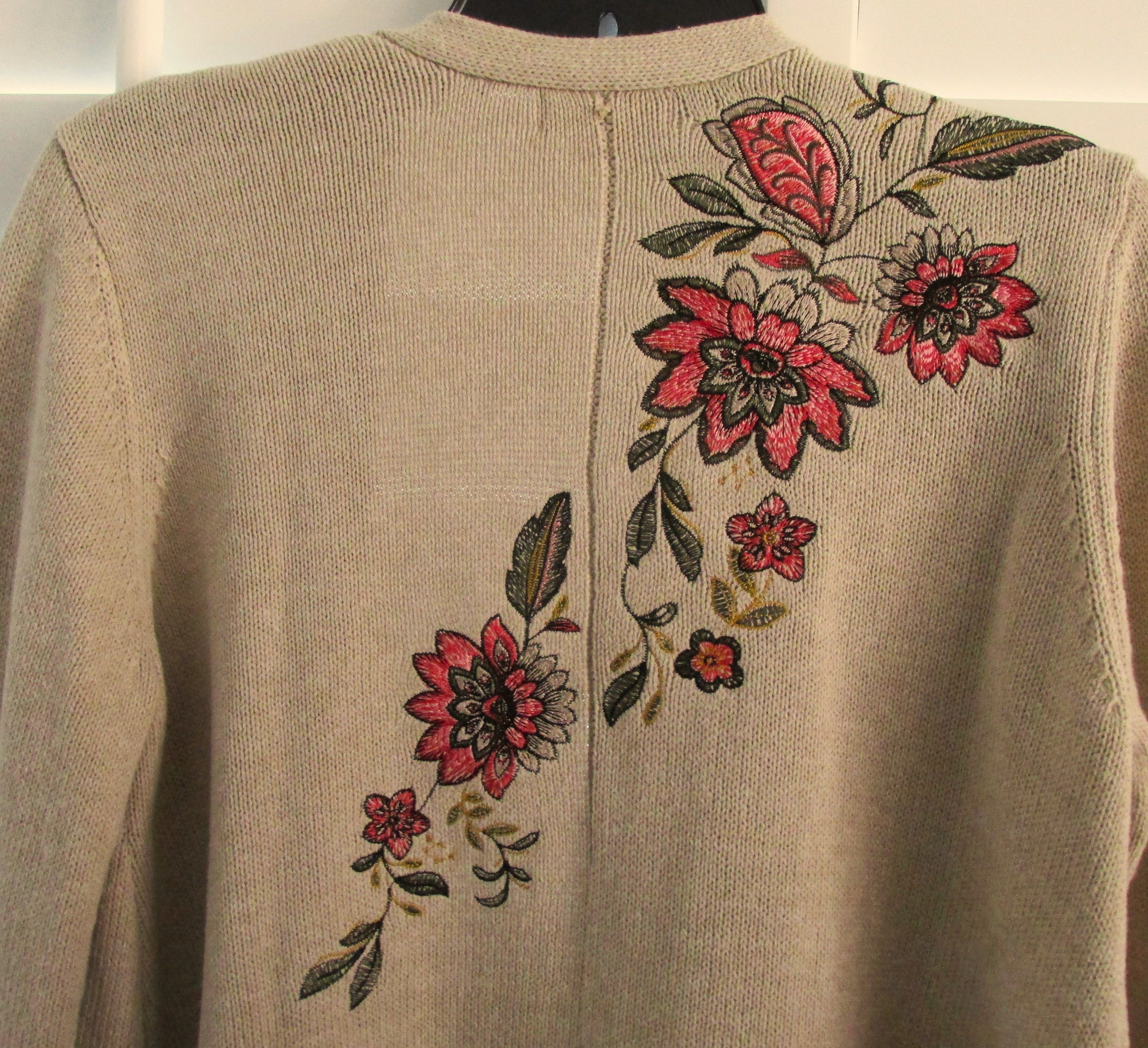 Style & Co Style & Co. Embroidered Open Front Cardigan Sweater Size PM Size M / US 6-8 / IT 42-44 - 5 Thumbnail