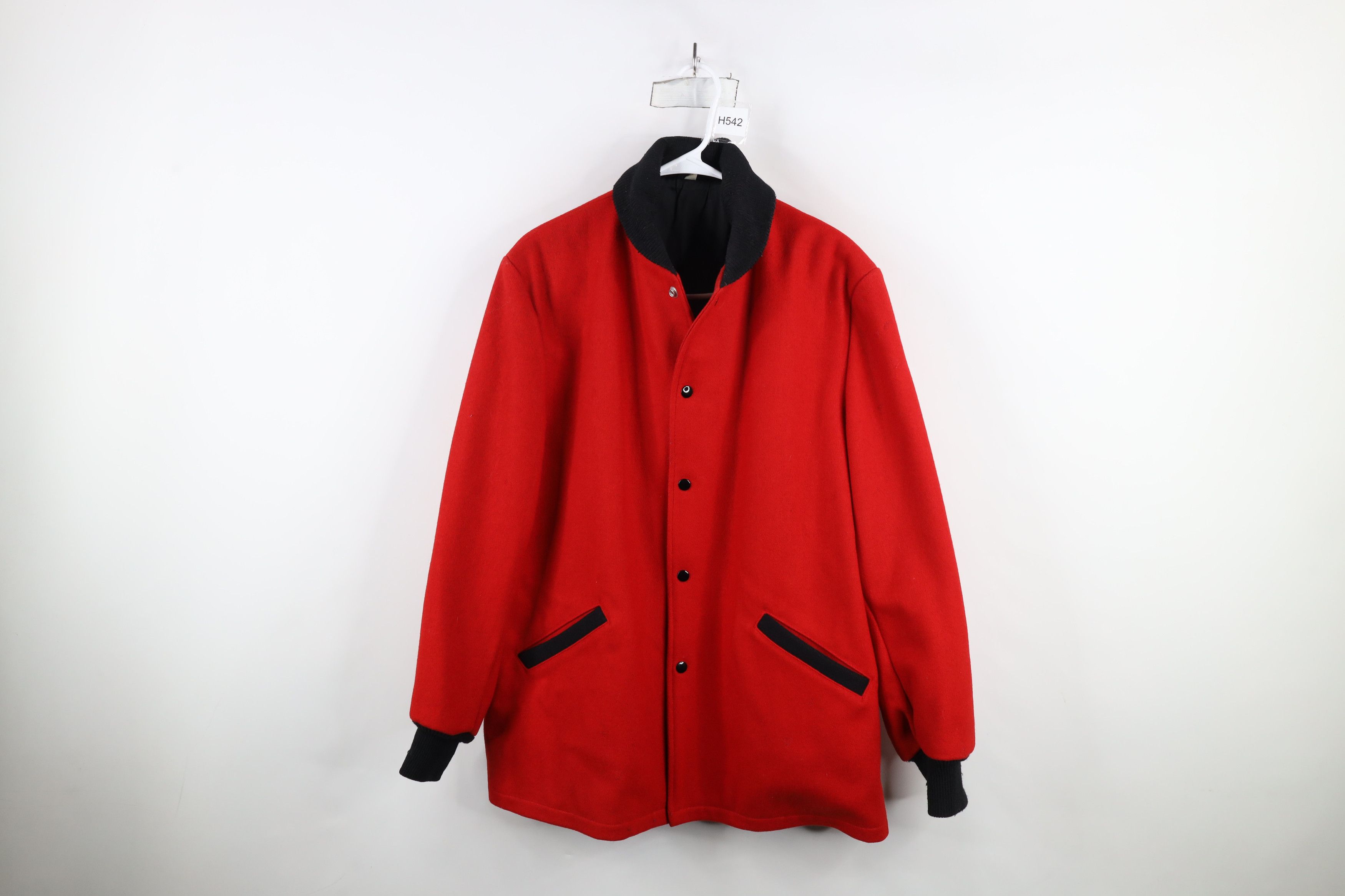 Vintage Vintage 50s 60s Butwin Wool Varsity Letterman Jacket Red USA Size US XL / EU 56 / 4 - 1 Thumbnail