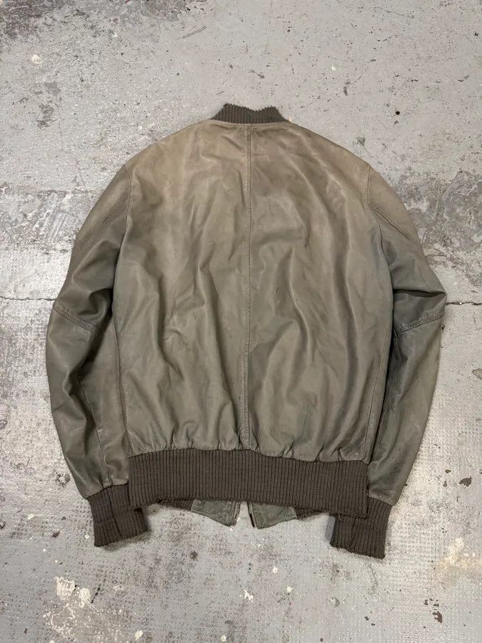 Designer × Giorgio Brato × Vintage 200s Giorgio Brato Raw Grey Leather Bomber Jacket Size US S / EU 44-46 / 1 - 5 Thumbnail