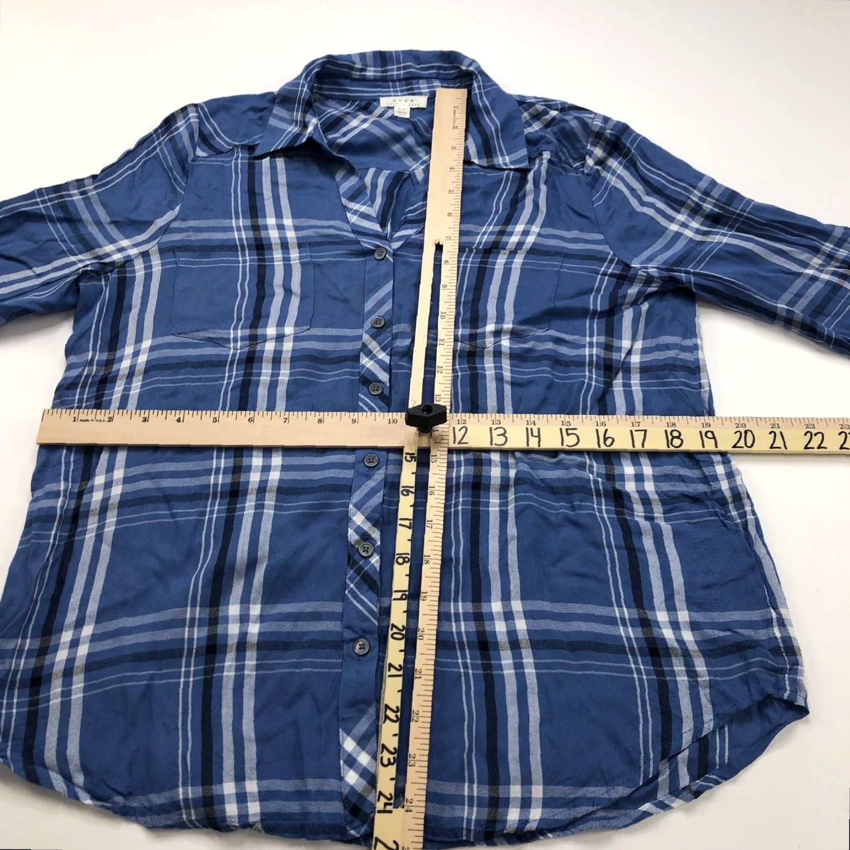 Joie JOIE Shirt XS Multicolor Plaid 100% Rayon Lightweight Button-Up Long Sleeve Women Size XS / US 0-2 / IT 36-38 - 4 Thumbnail