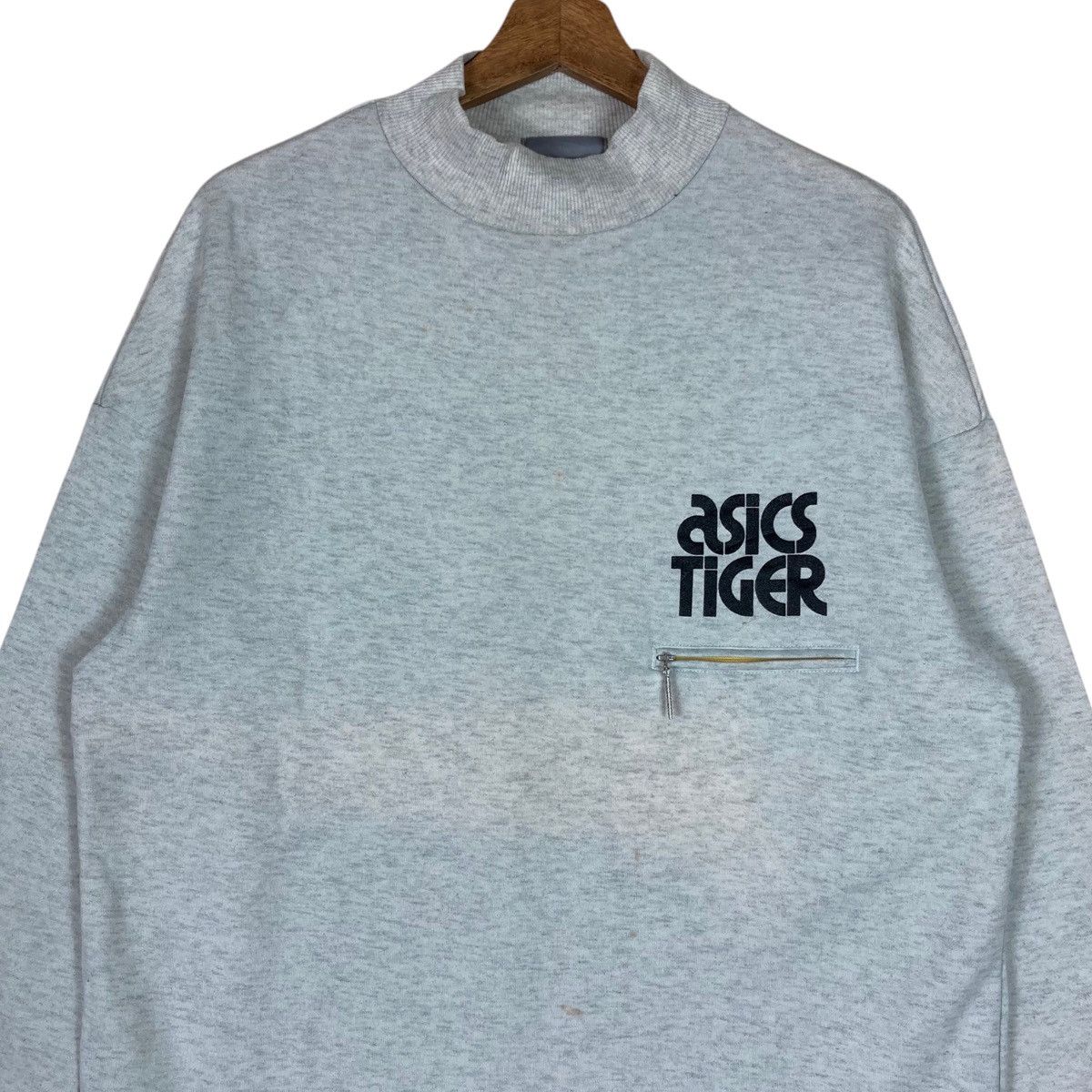 Asics Vintage Asics Tiger Single Pocket Pullover Jumper Sweatshirt Size US M / EU 48-50 / 2 - 2 Thumbnail