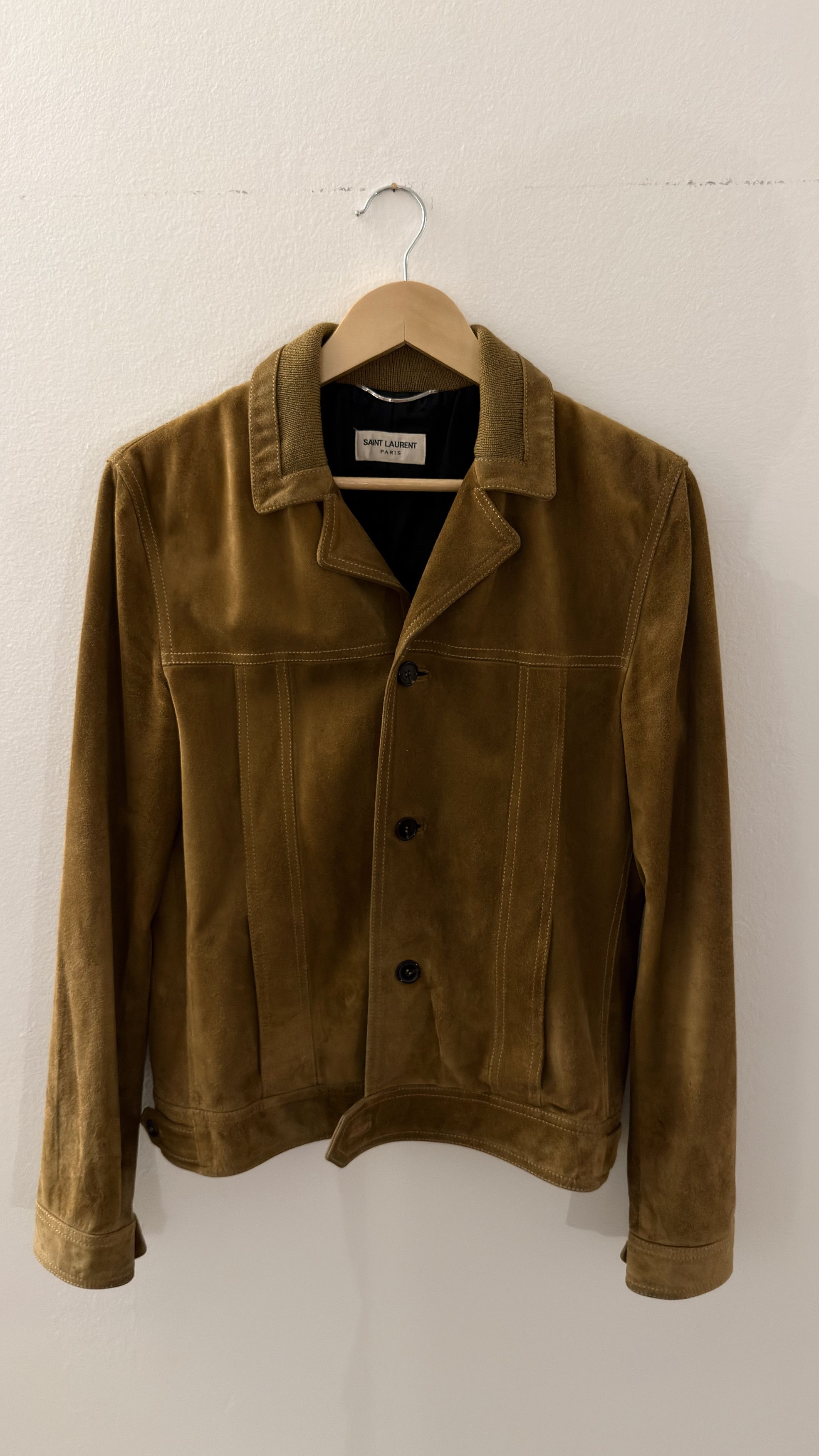 Saint Laurent Paris Hedi Era Suede Trucker Jacket Size US S / EU 44-46 / 1 - 1 Thumbnail
