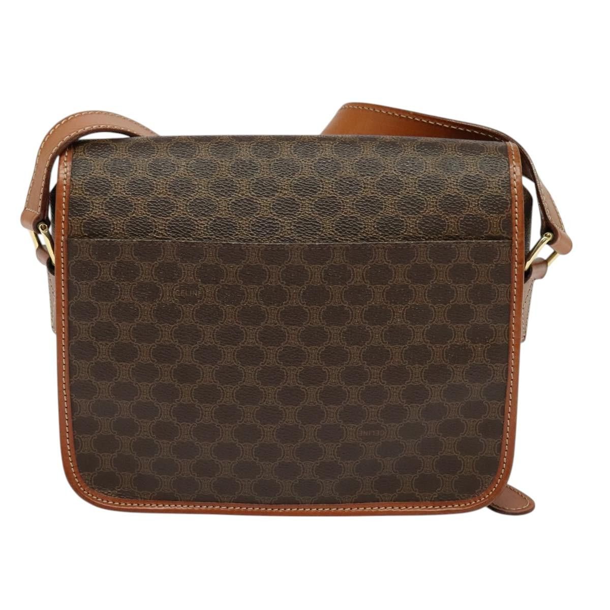 Celine CELINE Macadam Canvas Shoulder Bag Pvc Leather Brown Gold Size ONE SIZE - 3 Thumbnail
