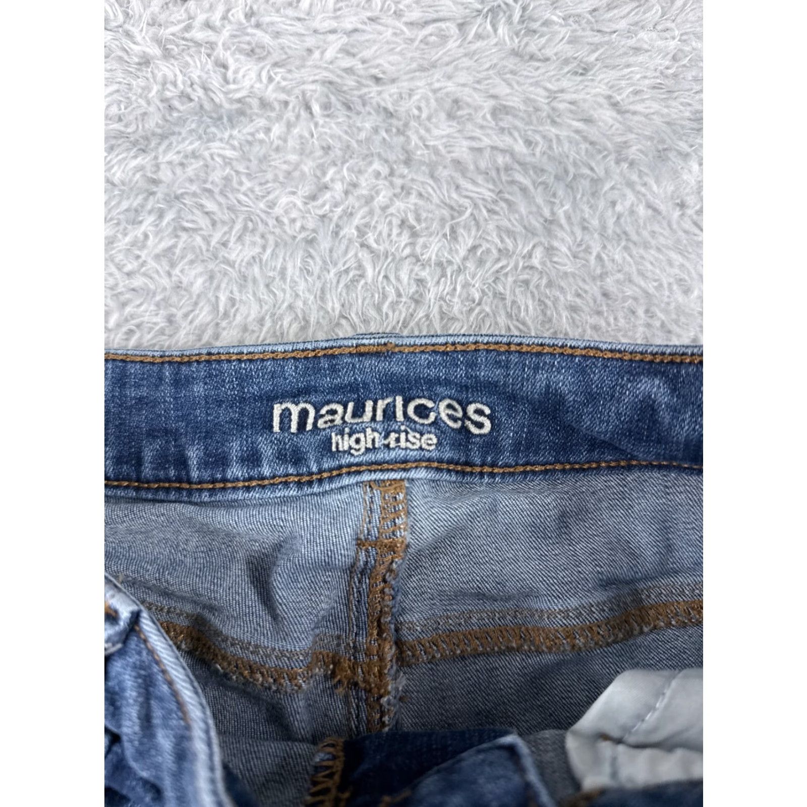 Vintage Maurices Jeans Womens 4 Blue Denim Mid Rise Flare Distressed Cotton 25x31 Size 27" / US 4 / IT 40 - 6 Thumbnail