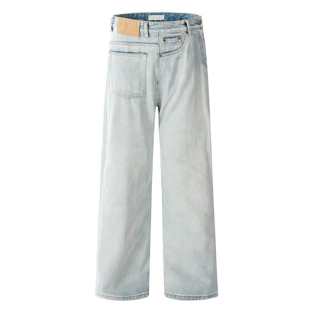Japanese Brand × Vintage Men's wide-leg light-washed distressed jeans Size US 32 / EU 48 - 1 Thumbnail