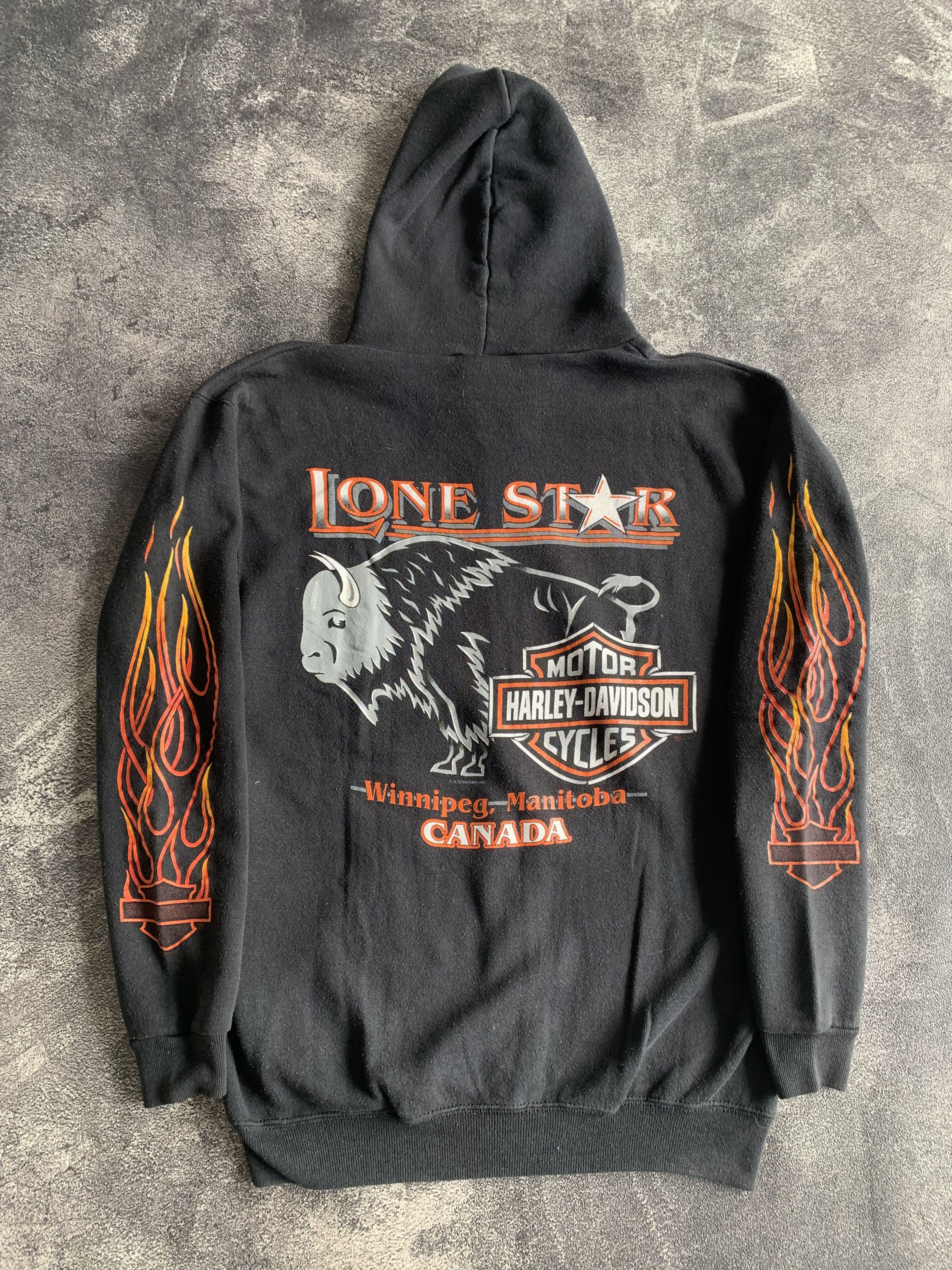 Harley Davidson 💎SOLD💎 Vintage 90’s Harley Davidson Flame Zip Hoodie Size US M / EU 48-50 / 2 - 5 Thumbnail