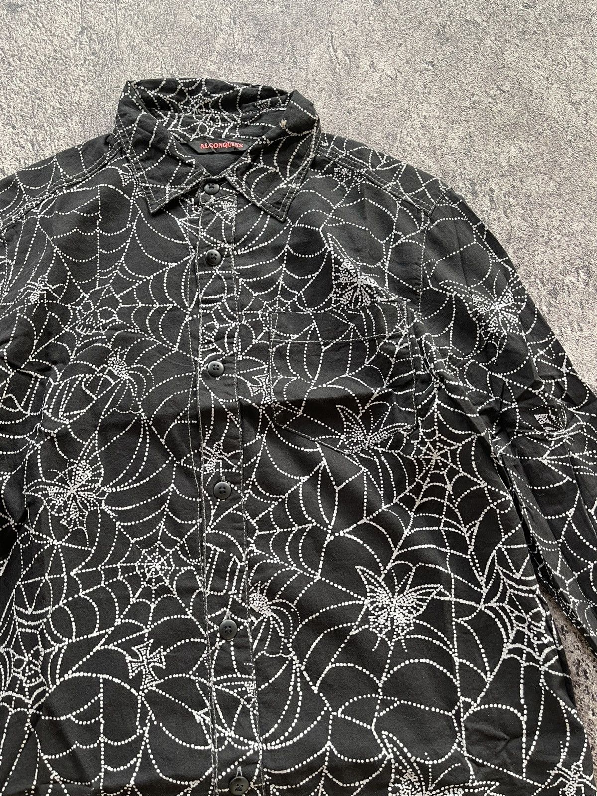 Japanese Brand Y2K Algonquins skull spider webs shirt Size US M / EU 48-50 / 2 - 4 Thumbnail