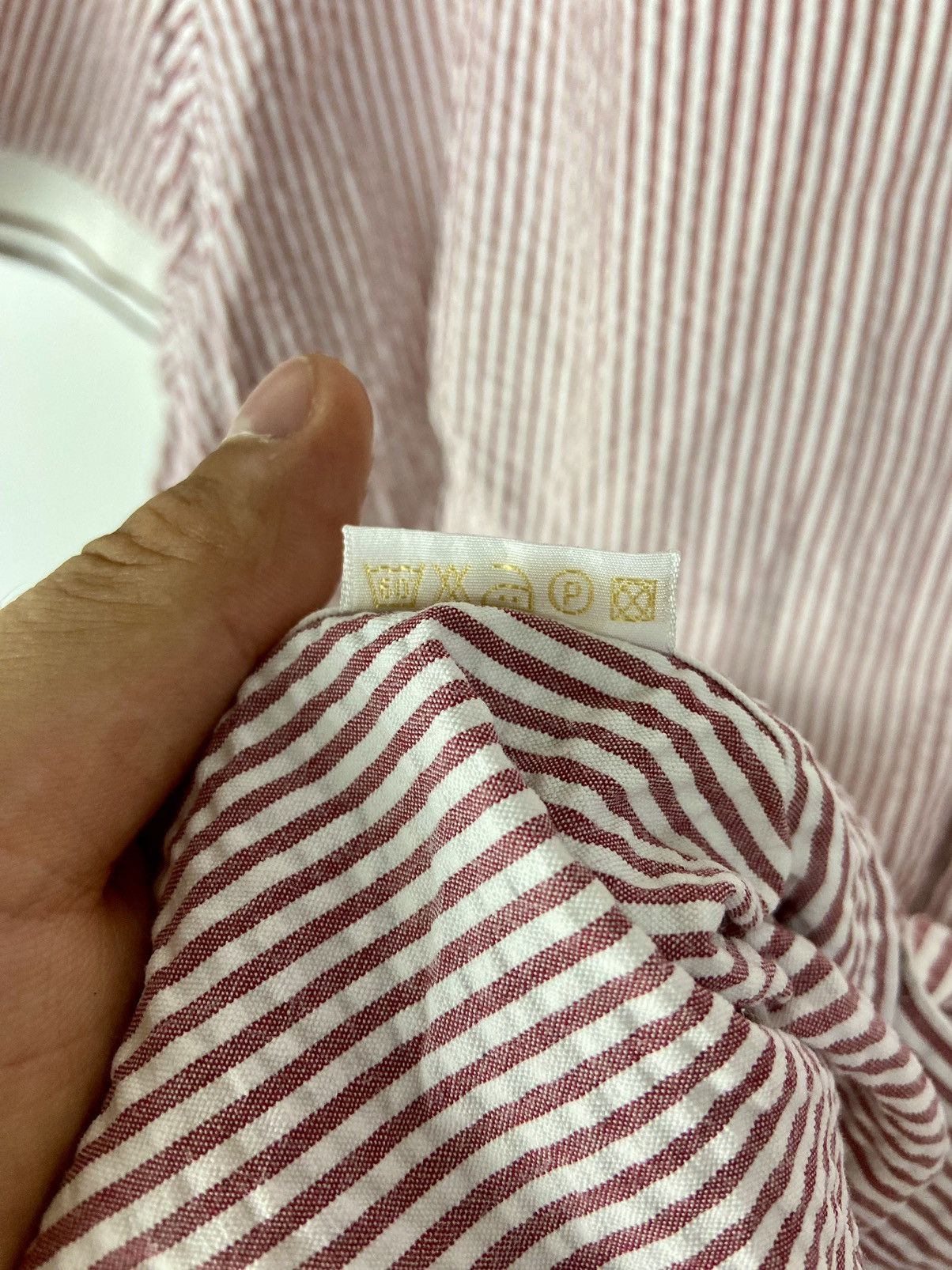 Brioni × Designer Brioni Striped Mens Shirt White Pink Short Sleeve Luxury Size US XL / EU 56 / 4 - 13 Thumbnail