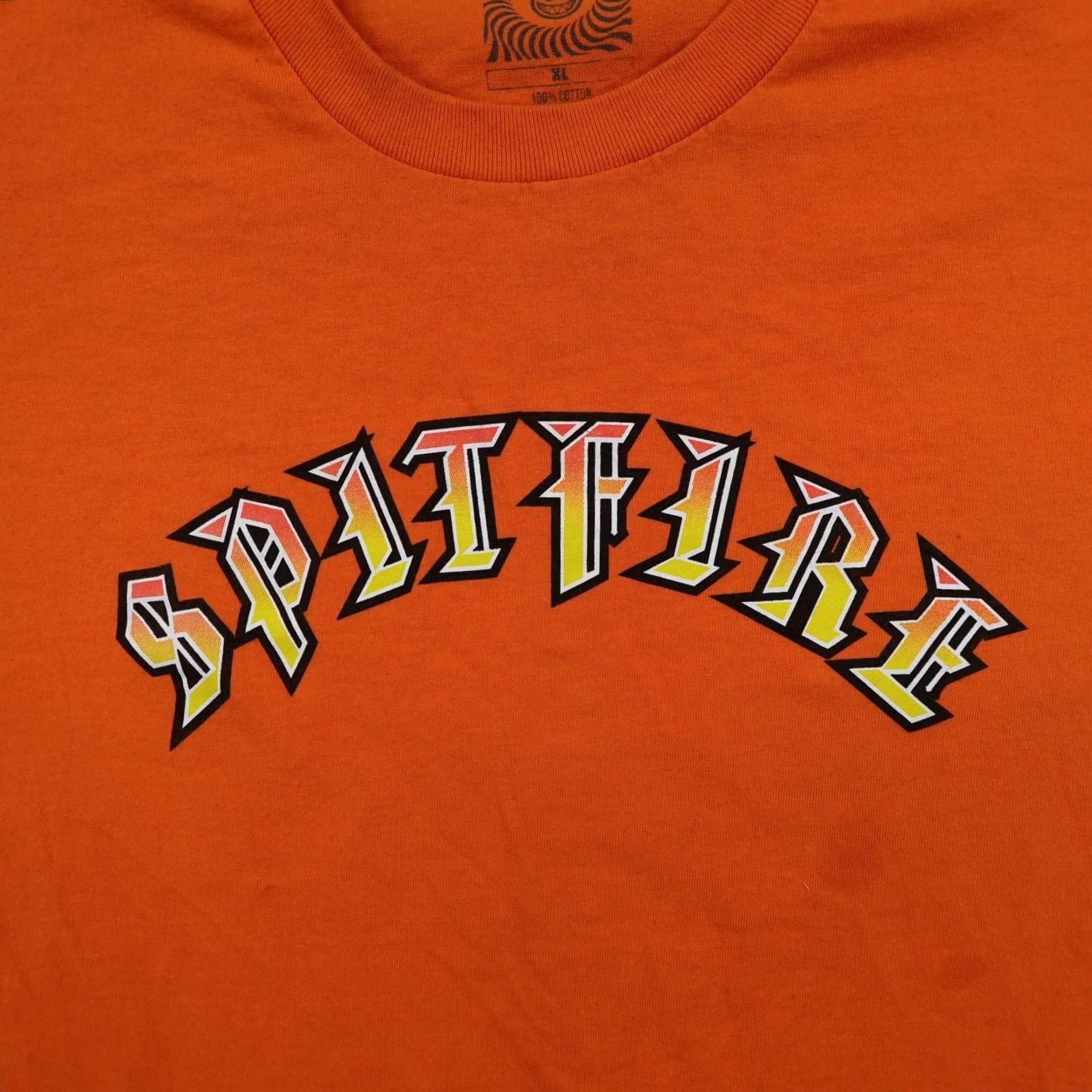 Spitfire Spitfire Shirt Mens XL Orange Skater Flame Guy Short Sleeve Skateboarding Skate Size US XL / EU 56 / 4 - 3 Thumbnail