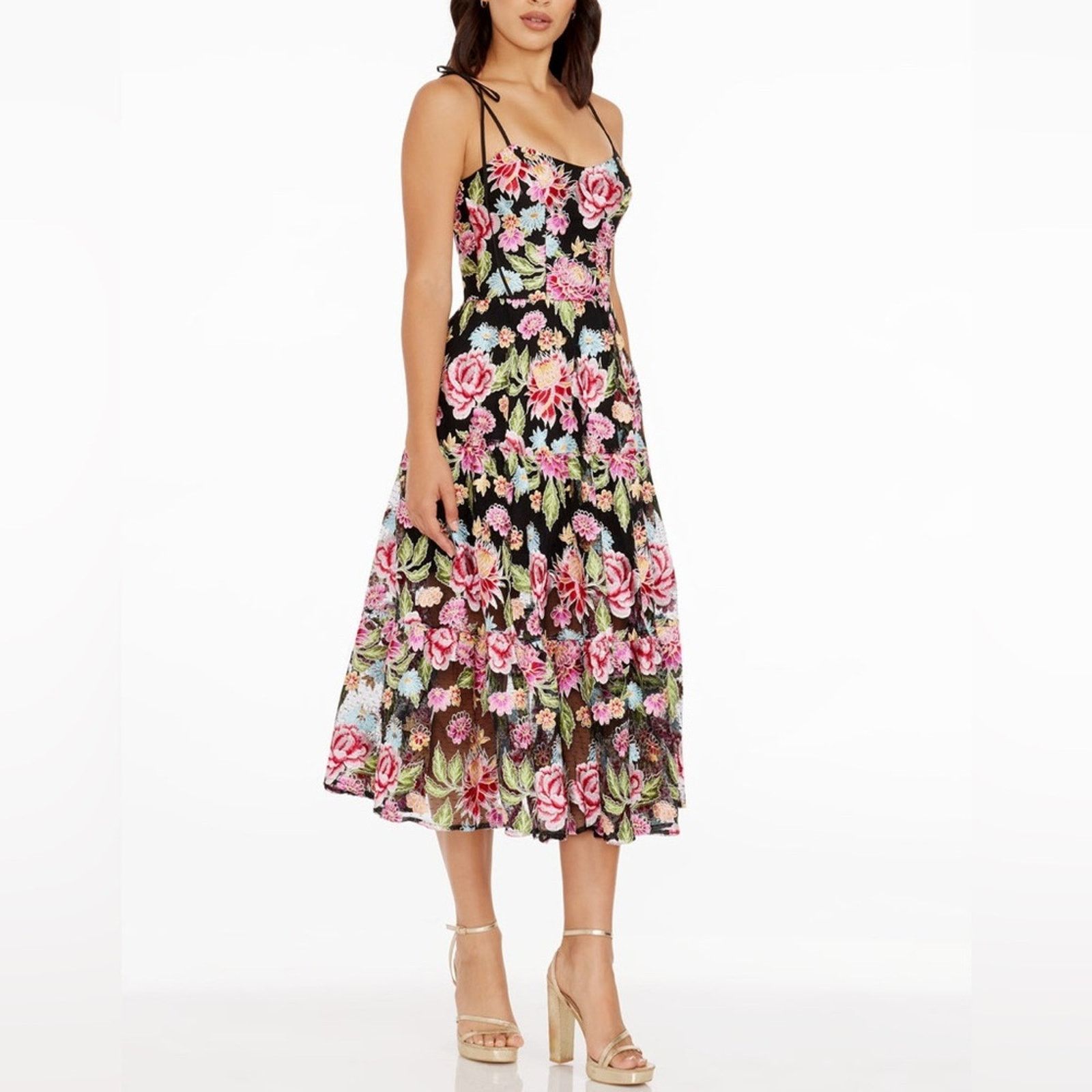Dress the Population Dress the Population Dream Midi Dress in Pink Rose size XS Size XS / US 0-2 / IT 36-38 - 4 Thumbnail