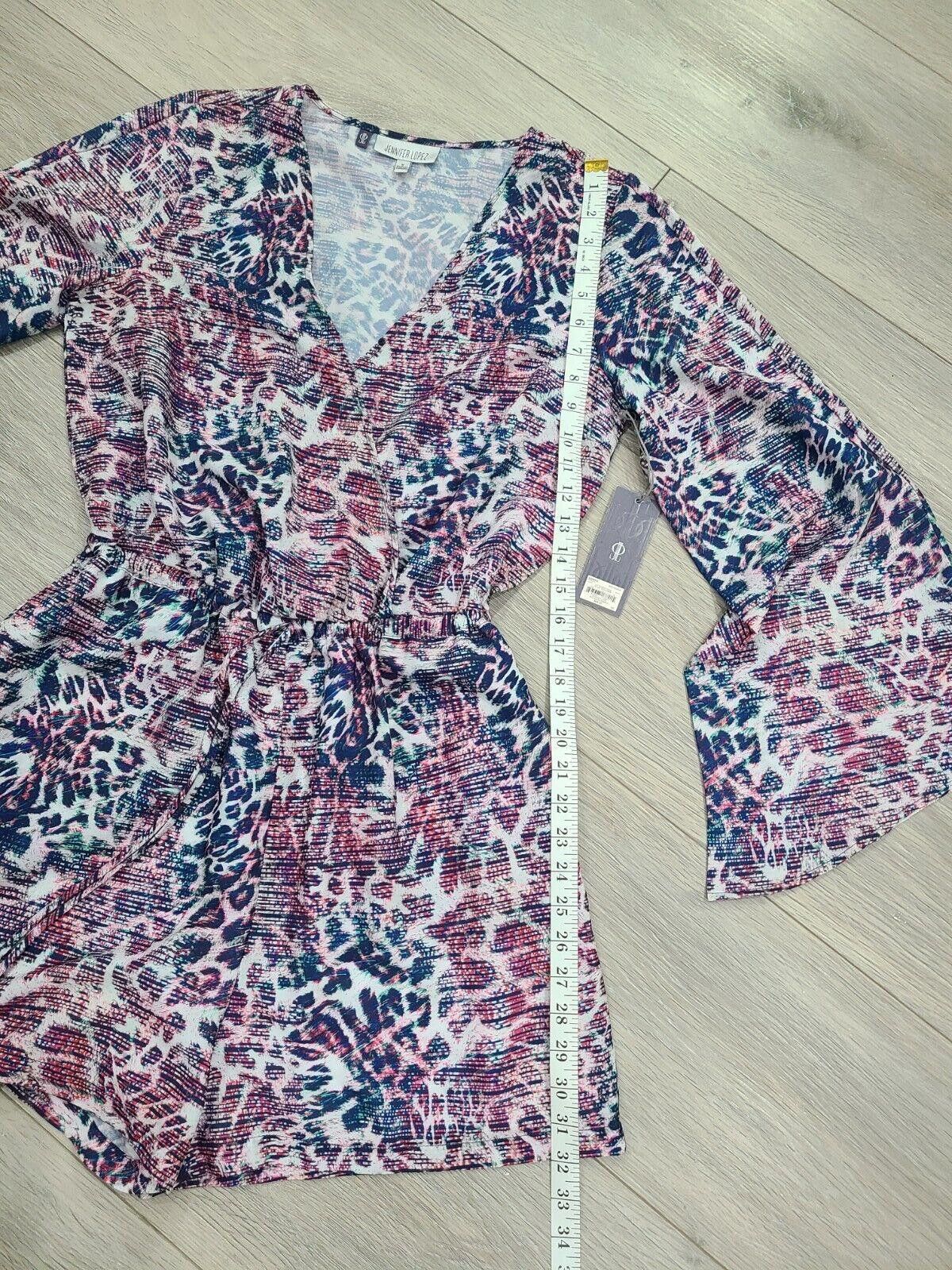 Designer Jennifer Lopez Romper Medium NWT V Neck 3/4 Bell Sleeves Size 32" / US 10 / IT 46 - 6 Thumbnail