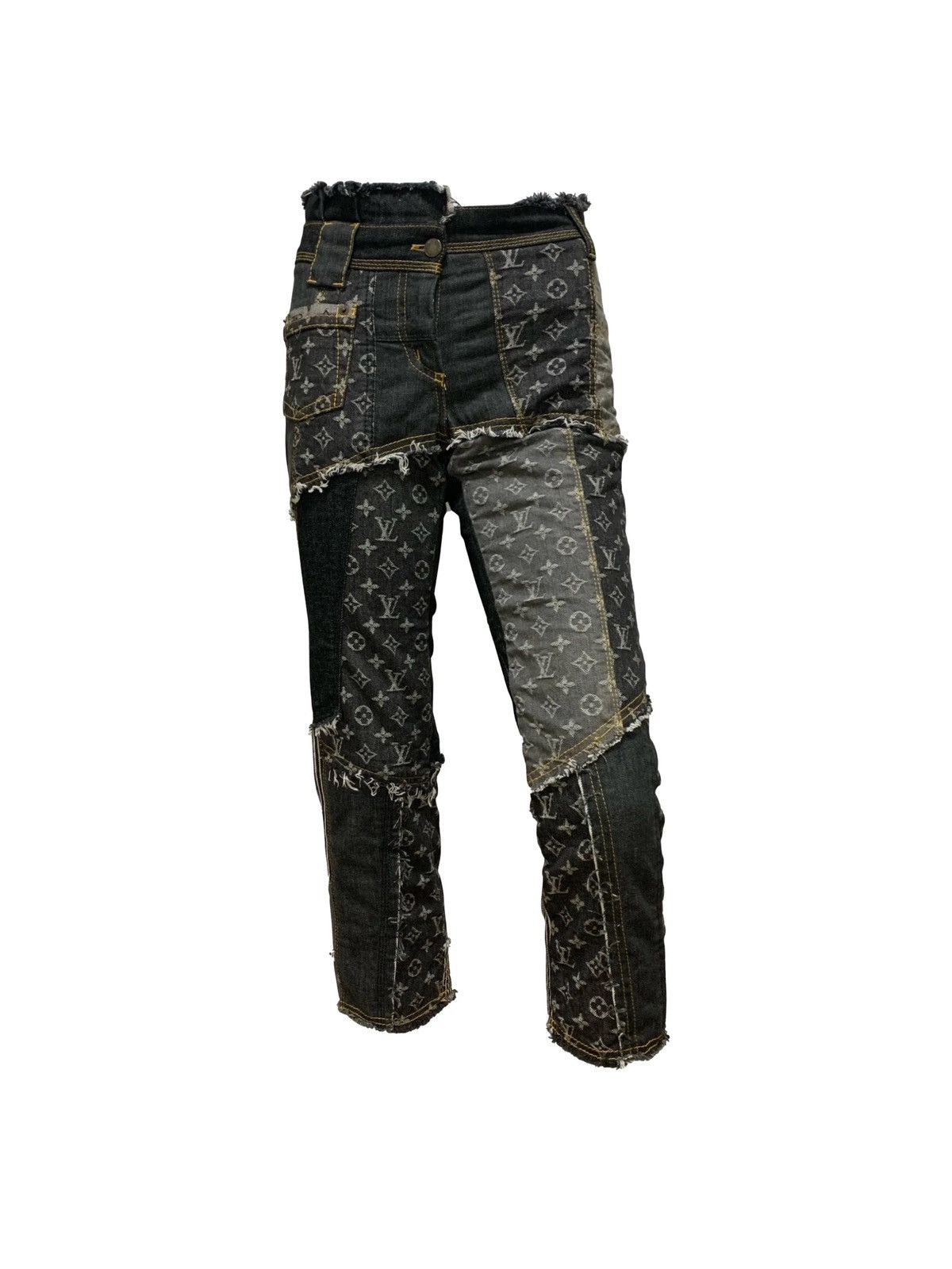LOUIS VUITTON S/S 2007 Monogram Patchwork Denim Jeans