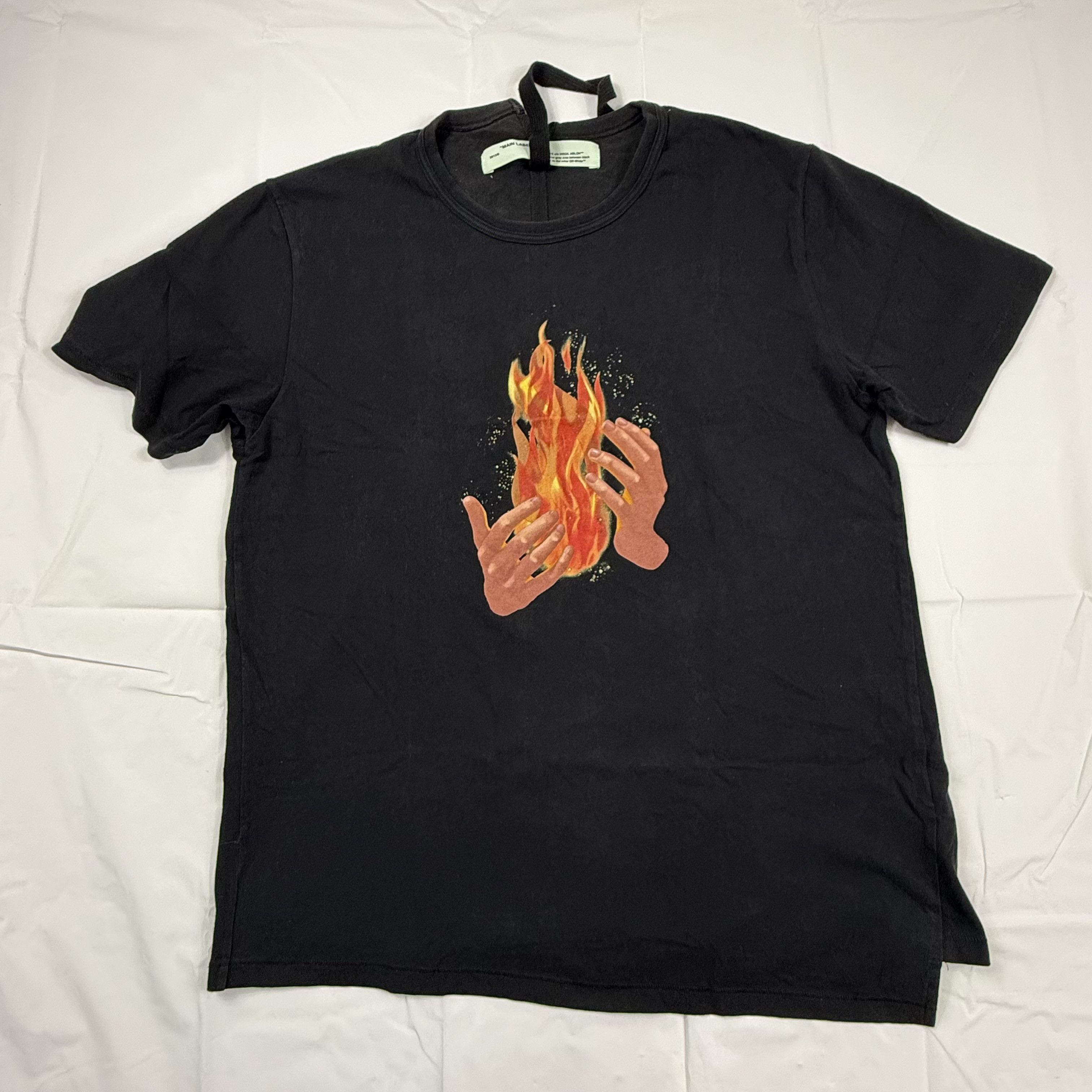 Off-White Off-White Virgil Abloh Fire Hands Diagonal Flame T-Shirt Size US XL / EU 56 / 4 - 1 Thumbnail