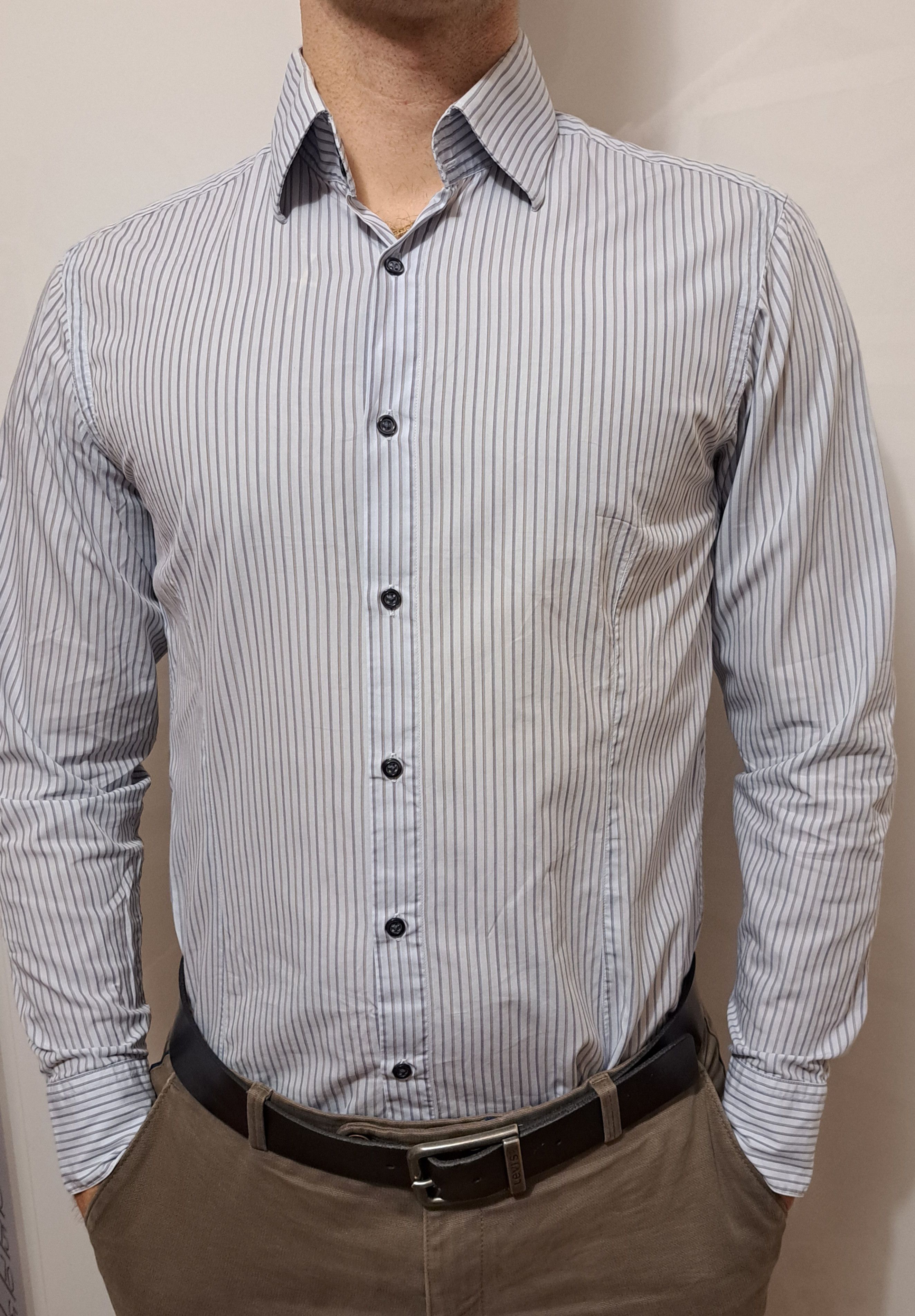 Reiss REISS button up shirt M size long sleve striped Size 42R - 2 Thumbnail