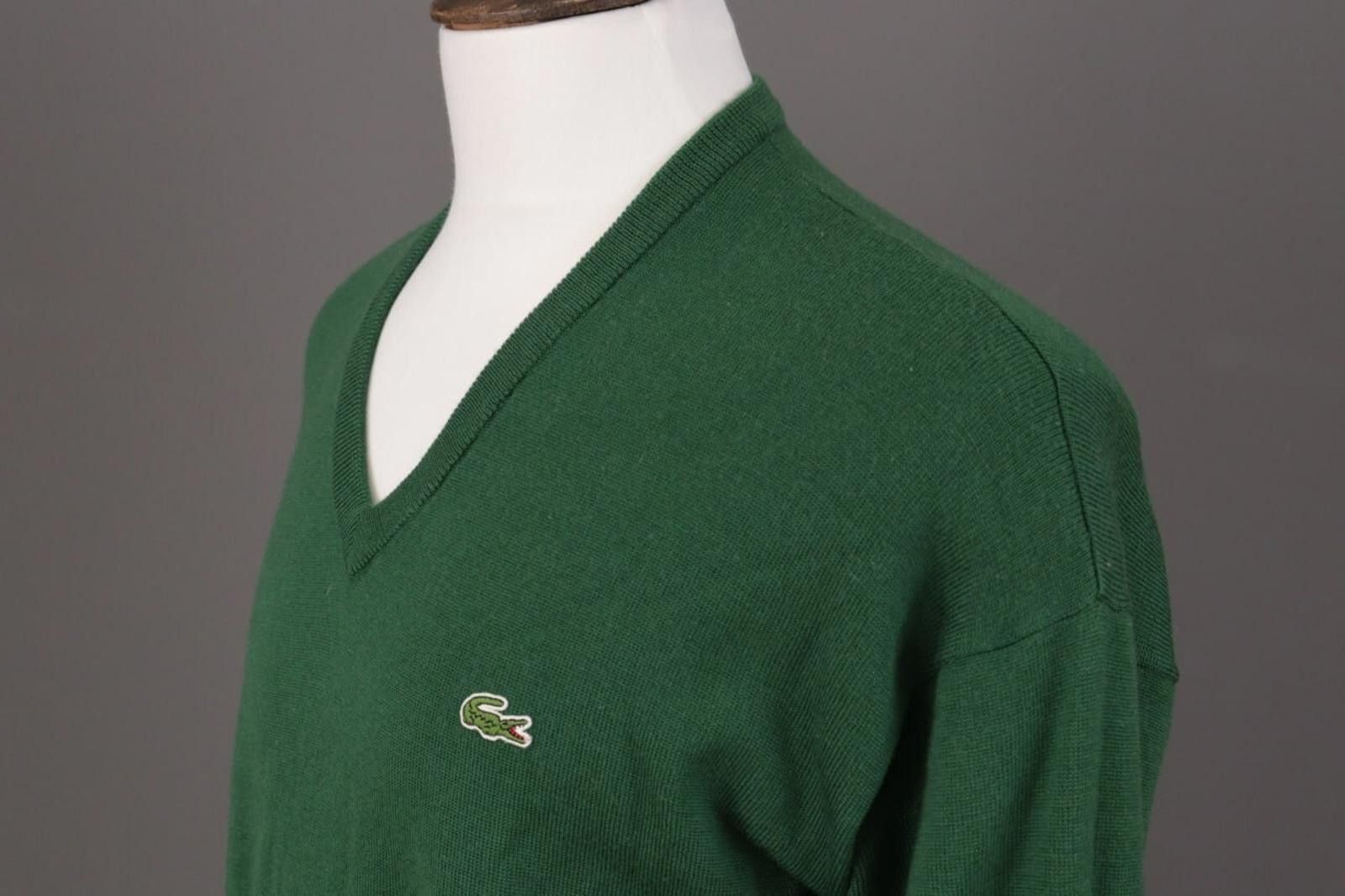 Lacoste Lacoste Green V-Neck Wool Jumper Sweater Size 7 / XXL Size US M / EU 48-50 / 2 - 10 Thumbnail