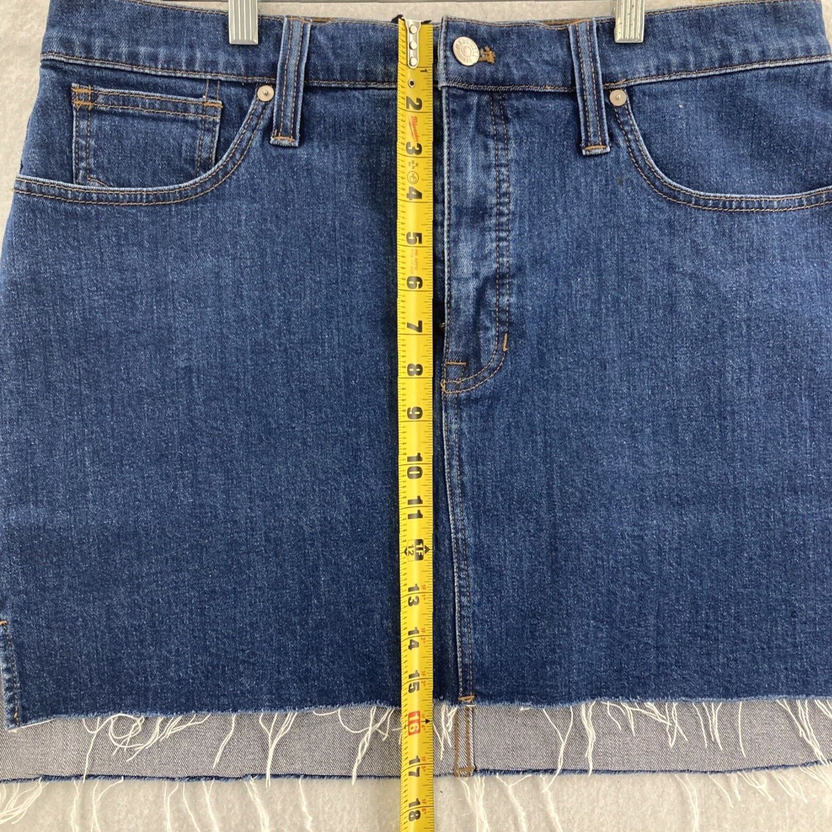 Madewell Madewell Skirt Womens Adult 32 Stretch Denim Blue A-Line Short Size 24" / US 00 / IT 34 - 4 Thumbnail