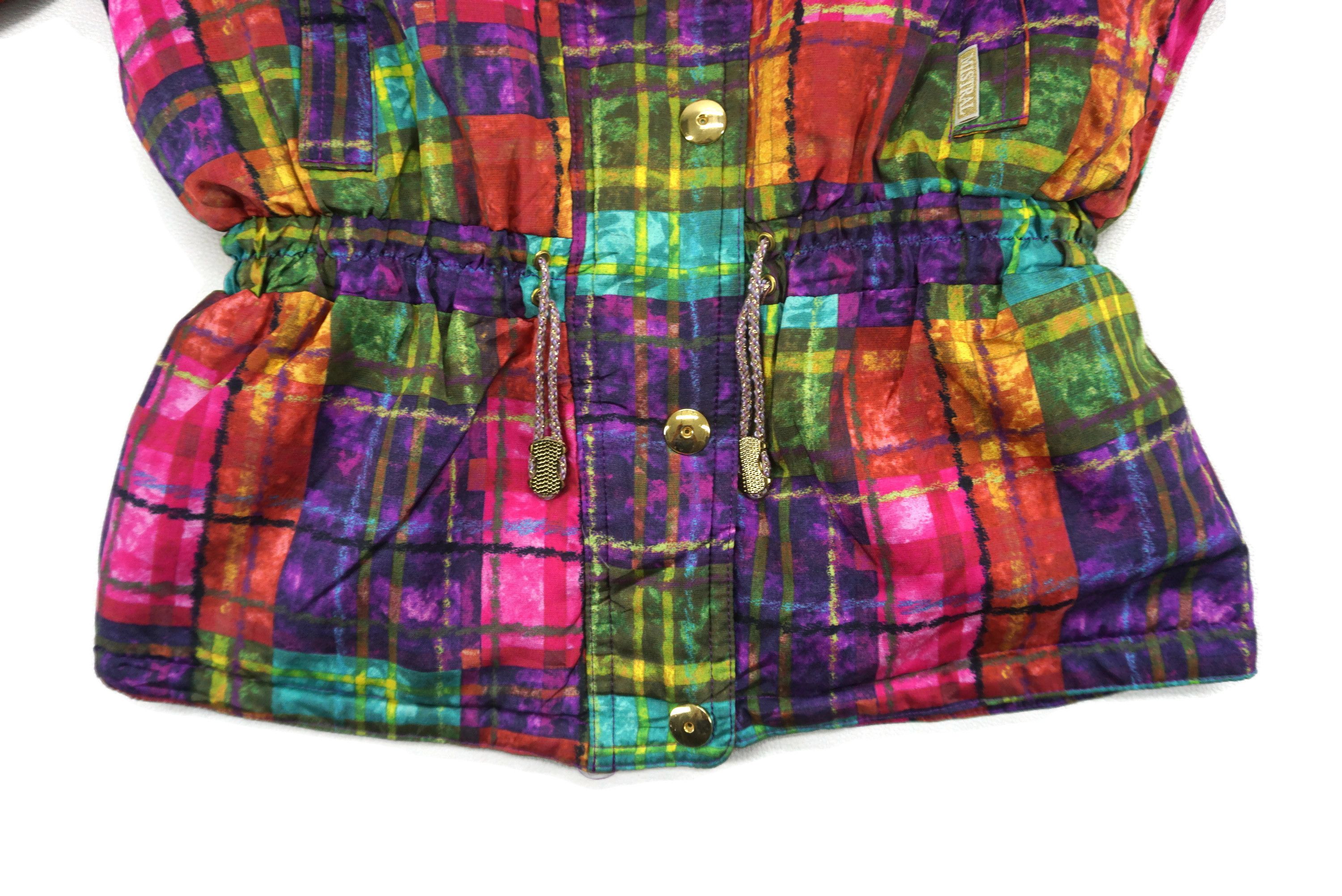 Japanese Brand Vintage Mistral Ski Jacket Rainbow Faux Fur Hooded Windbreak Size S / US 4 / IT 40 - 5 Thumbnail