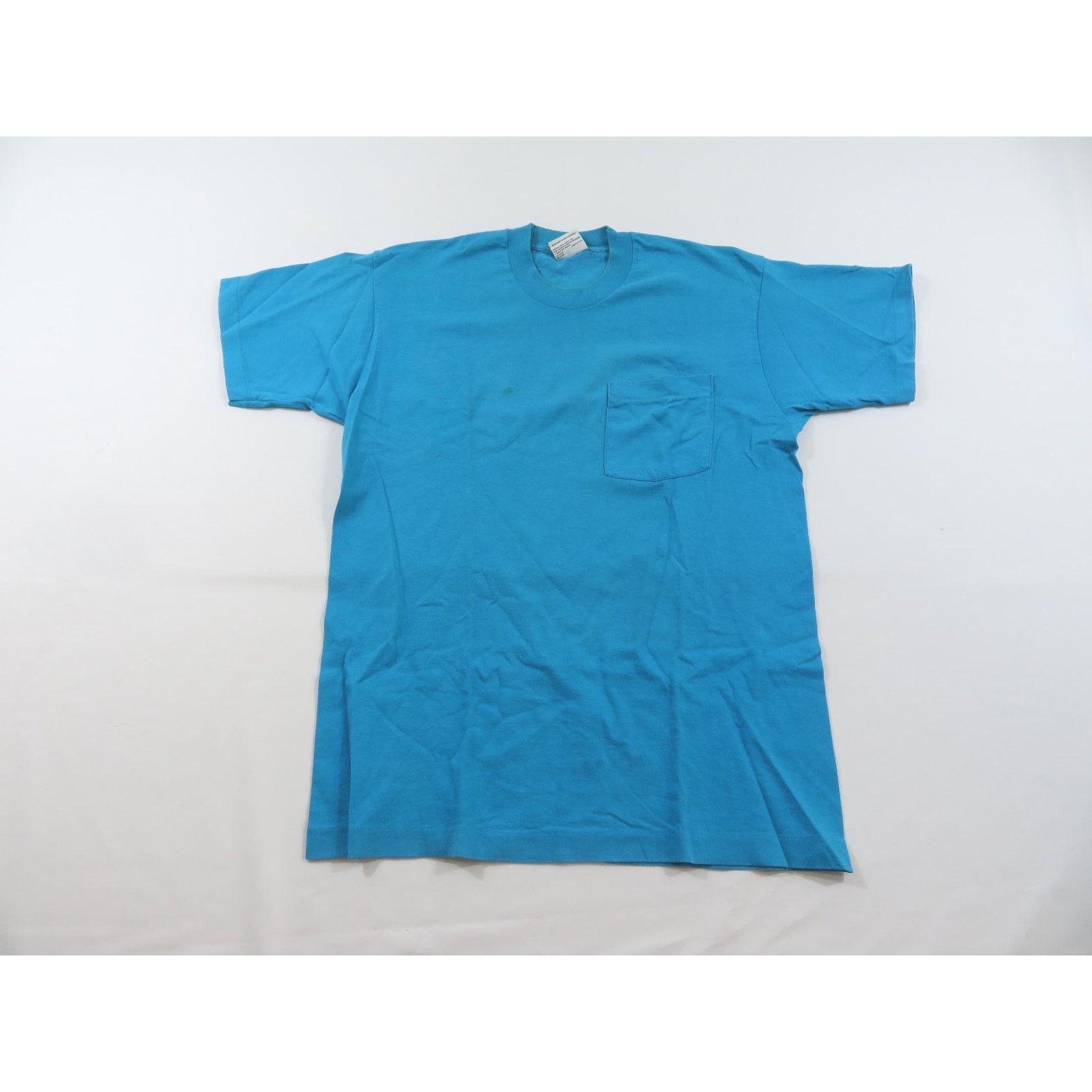 Other Basics Pocket T-Shirt, Plain Blank Blue, Sz L 1990s Size US L / EU 52-54 / 3 - 1 Thumbnail