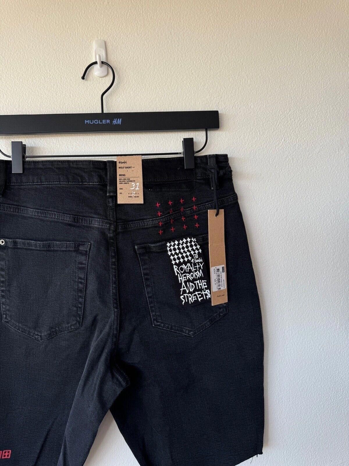 Ksubi new Ksubi mens denim Wolf Short 31 black world tour red Size US 31 - 4 Thumbnail