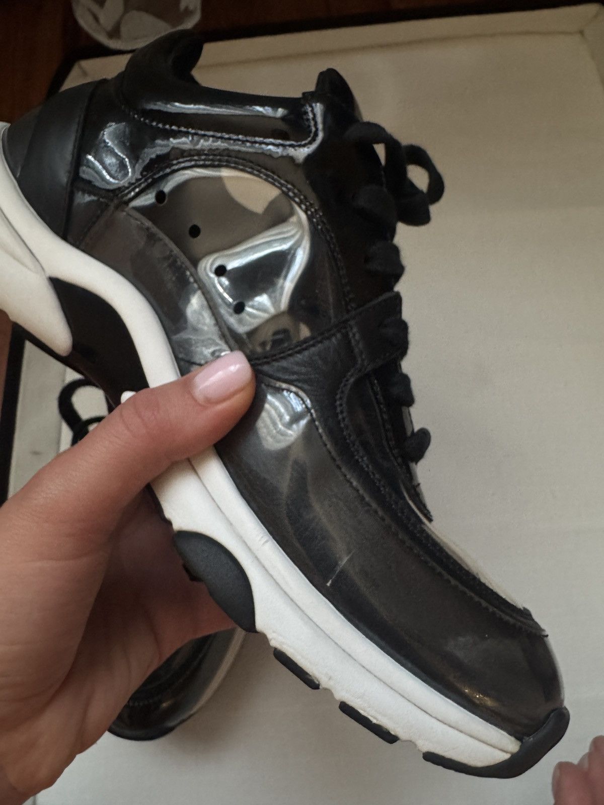 Chanel Chanel leather Transparent sneakers Size US 6.5 / IT 36.5 - 8 Thumbnail