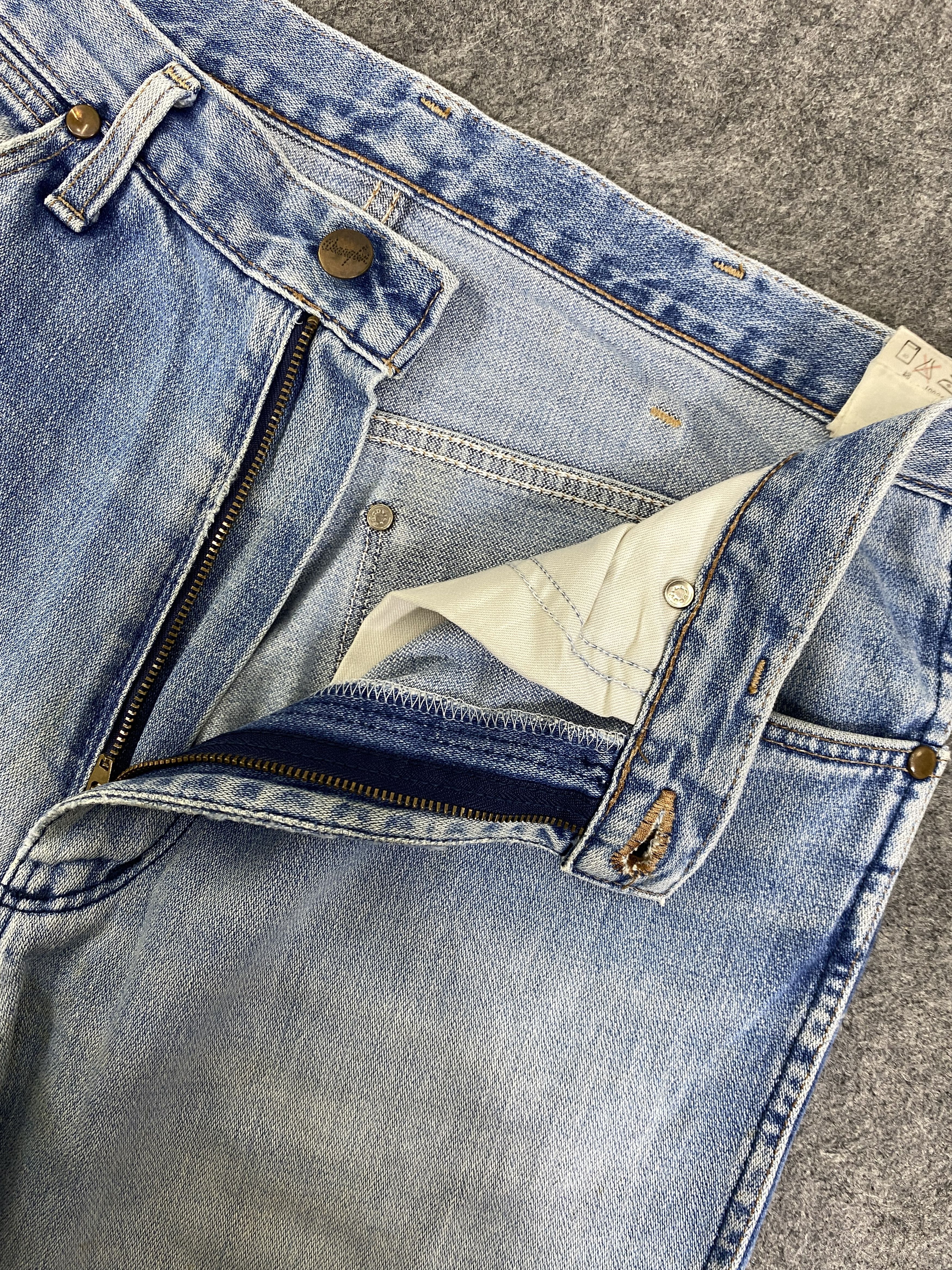 Japanese Brand Light Blue Wash Vintage Wrangler Jeans 33x33.5 - JN3330 Size US 33 - 6 Thumbnail