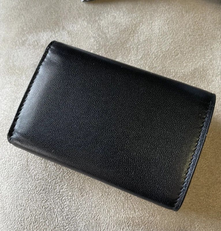 Balenciaga Balenciaga DOUBLE LOGO PRINT LEATHER MINI WALLET Black Size ONE SIZE - 9 Thumbnail