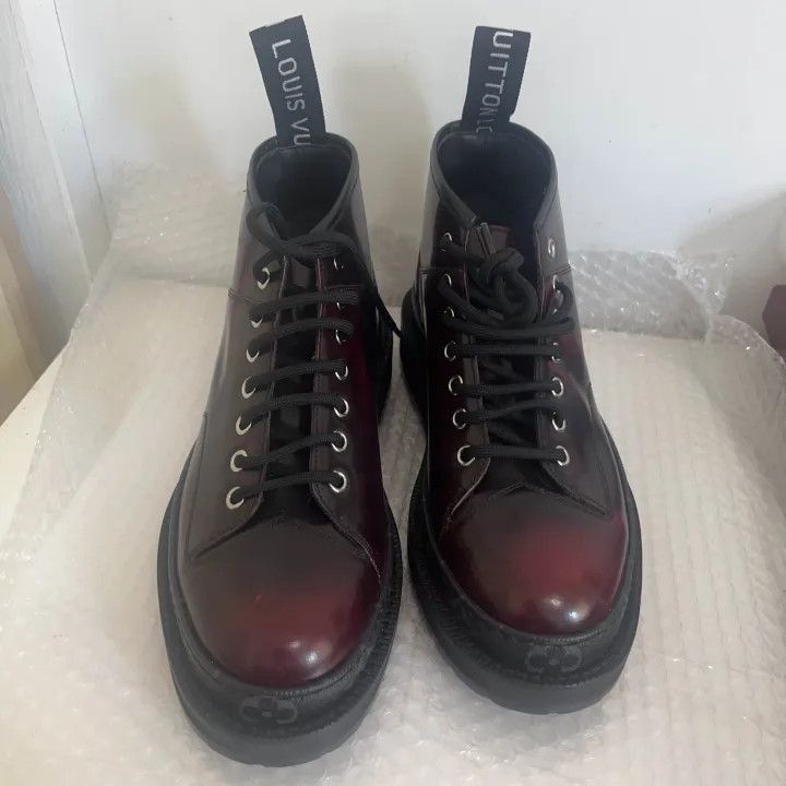 Louis Vuitton Louis Vuitton Casual Leather Sneakers in Burgundy -2508 Size US 8 / EU 41 - 2 Thumbnail