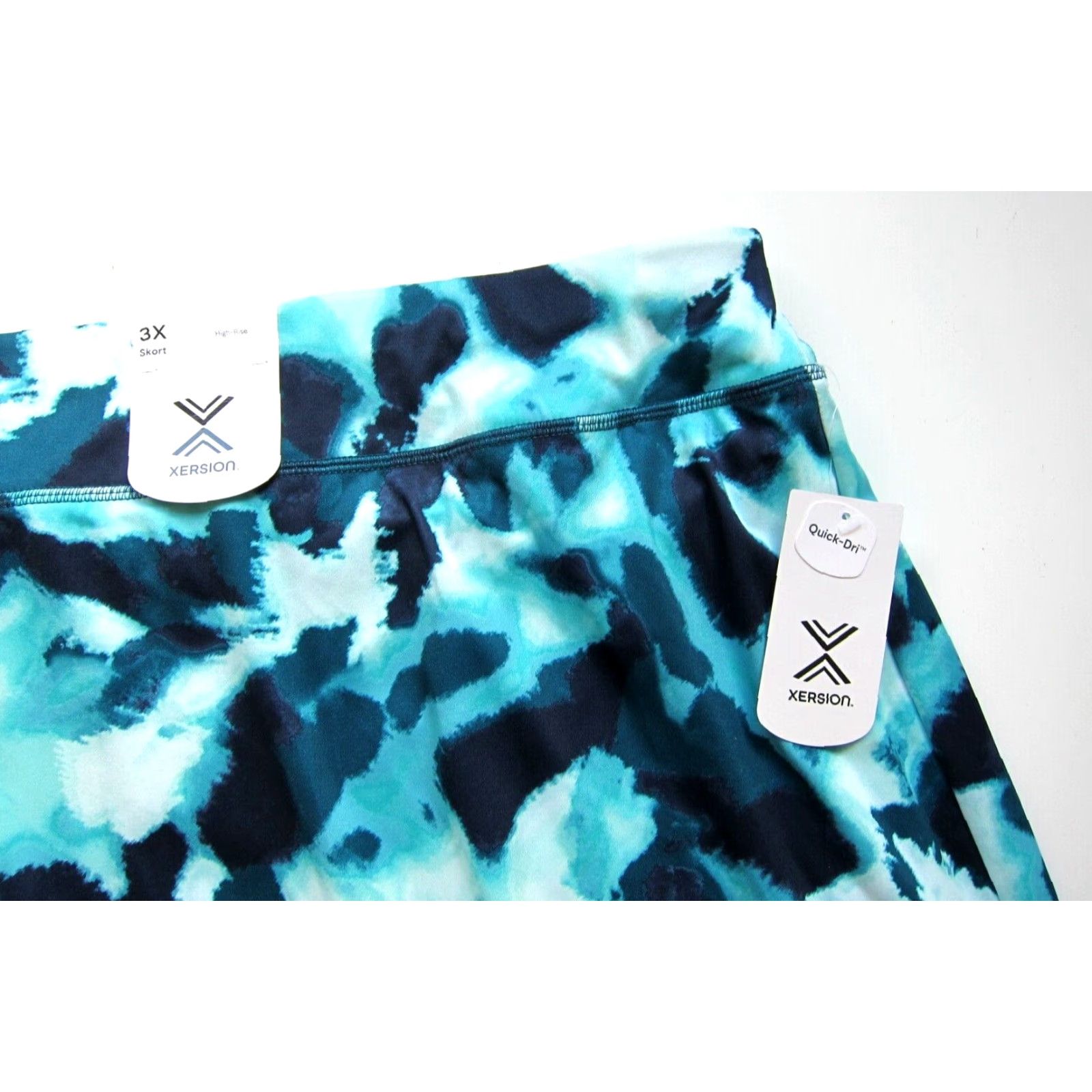 Vintage NWT Xersion Skirt 3X Tie Dye High Rise Short Quick Dry Green Womens Size 40" / US 18 - 3 Thumbnail
