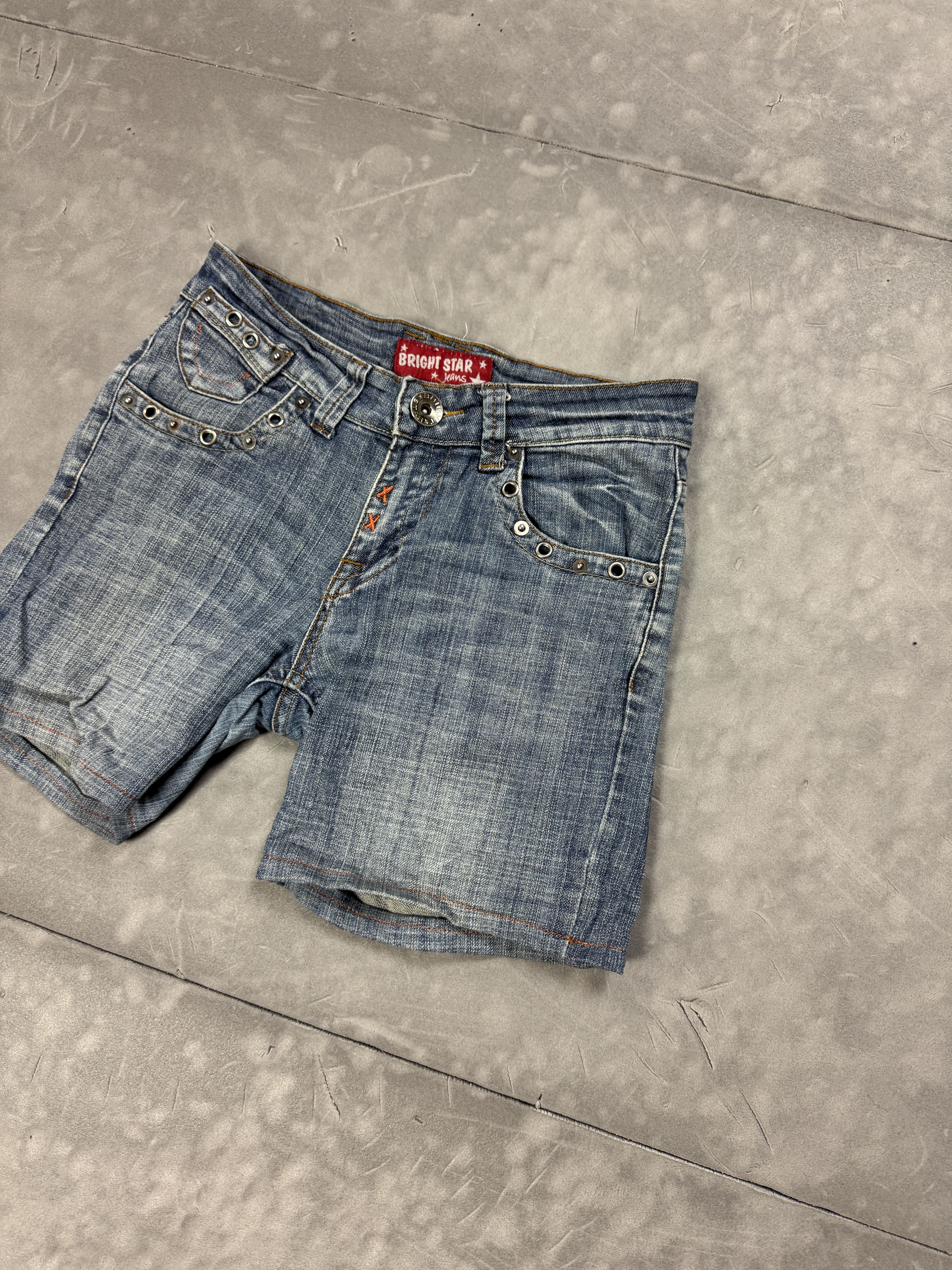 Vintage Vintage y2k denim shorts washed silver parts retro jeans Size 26" / US 2 / IT 38 - 7 Thumbnail