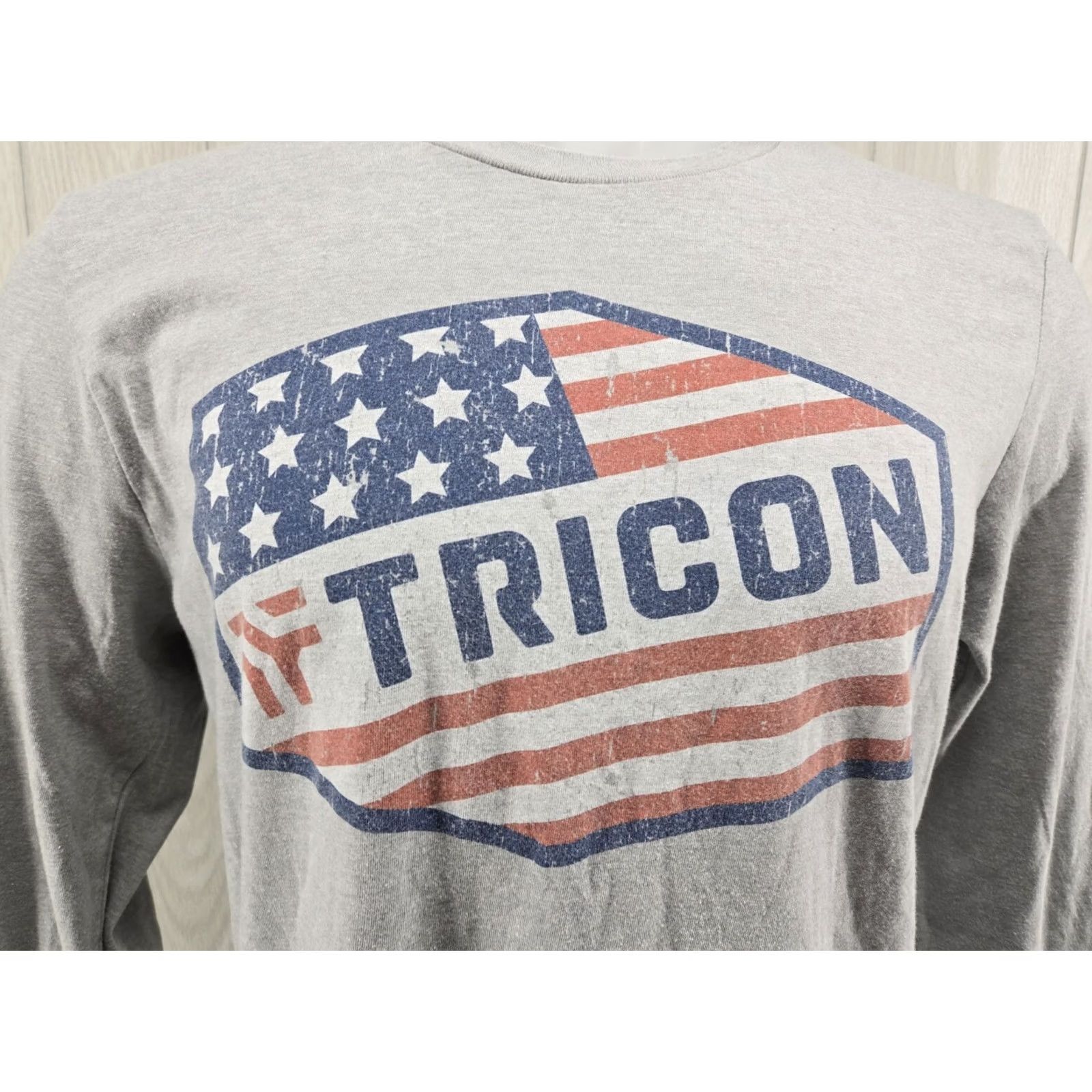 Vintage TRICON Steel Wear Shirt Long Sleeve Gray Shirt Large XL Mens T-Shirt Graphic Print Size US XL / EU 56 / 4 - 3 Thumbnail