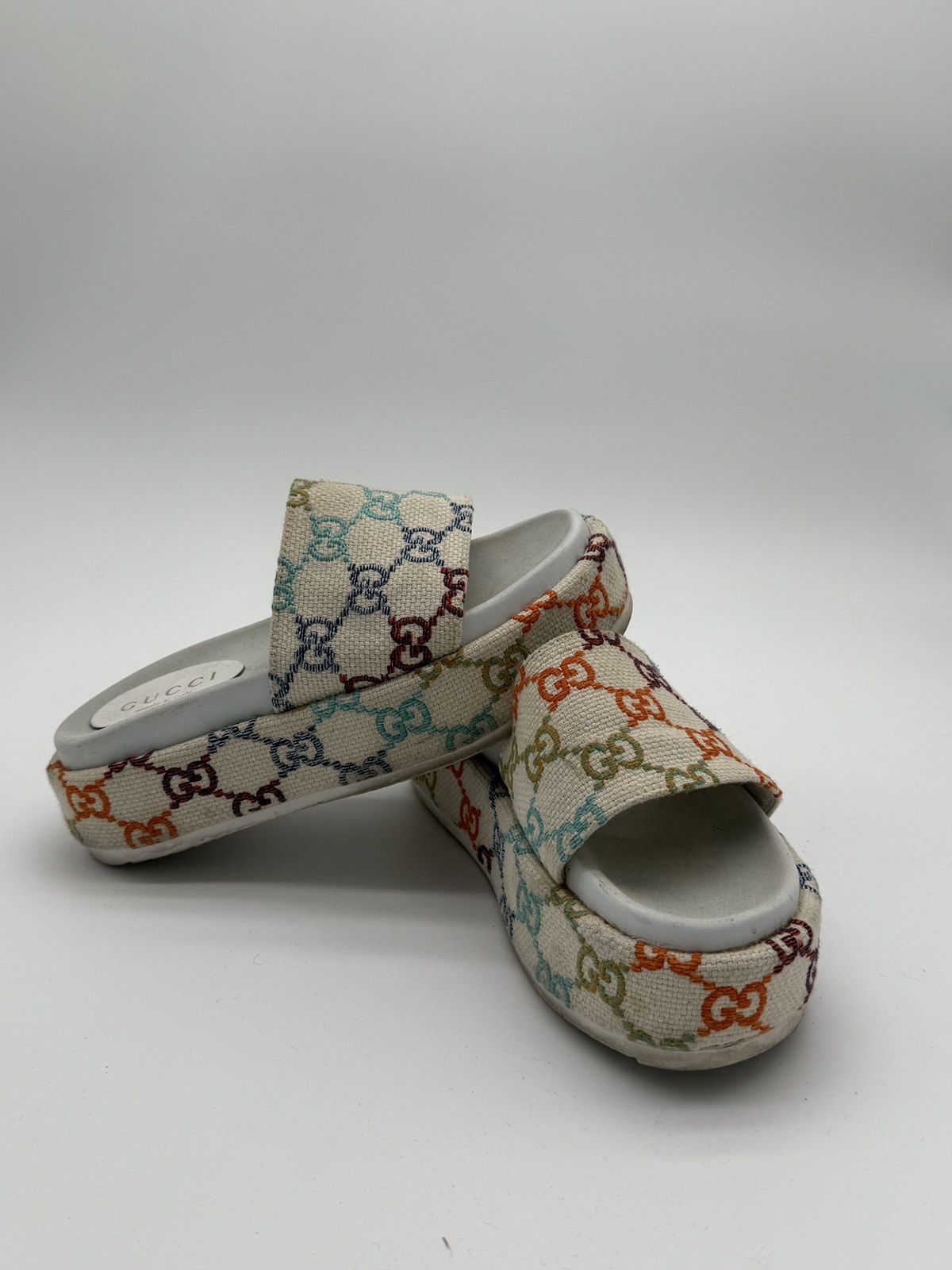 Gucci Rainbow Gucci Monogram Slides Size US 8 / IT 38 - 1 Thumbnail