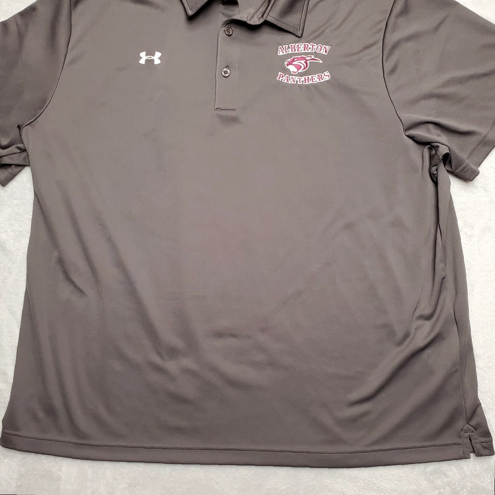 Under Armour Under Armour Shirt Mens 3XL Gray Polo Loose Fit Polyester Collared Short Sleeve Breathable UV Logo Embroidered 90s Panthers Size US XXL / EU 58 / 5 - 3 Thumbnail