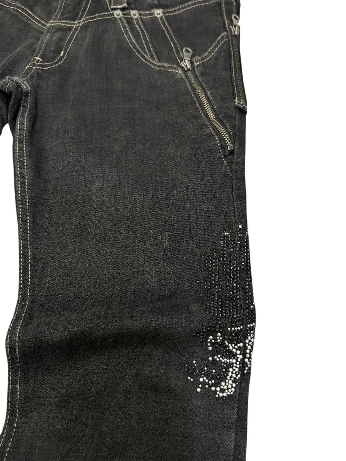 PPFM PPFM LEOPARD DESIGN SWAROVSKI ZIPPER DENIM JEANS Size US 32 / EU 48 - 5 Thumbnail