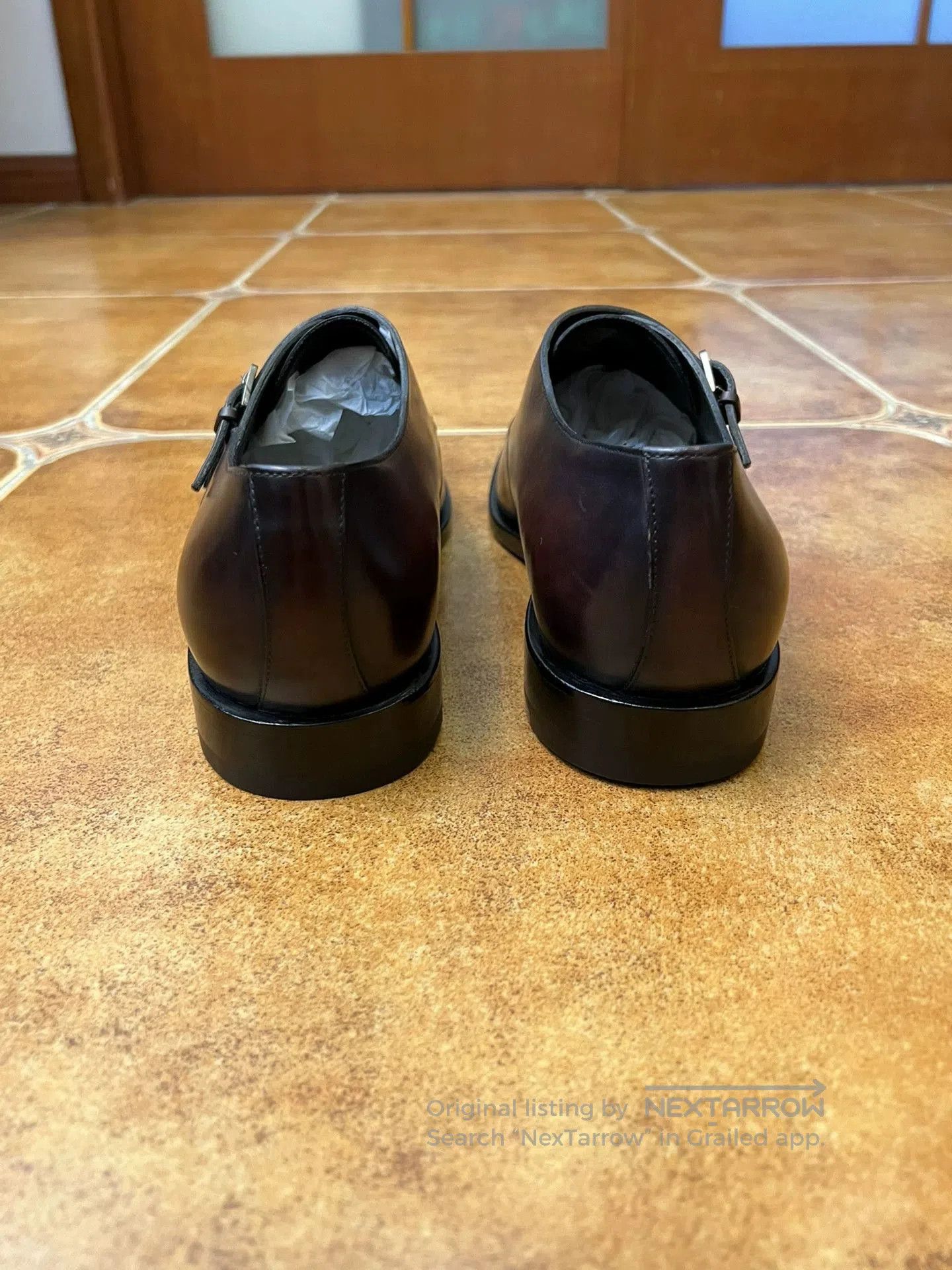 Berluti Brown Formal Leather Monk Strap Shoes Size 8.5. Size US 8.5 / EU 41-42 - 5 Thumbnail