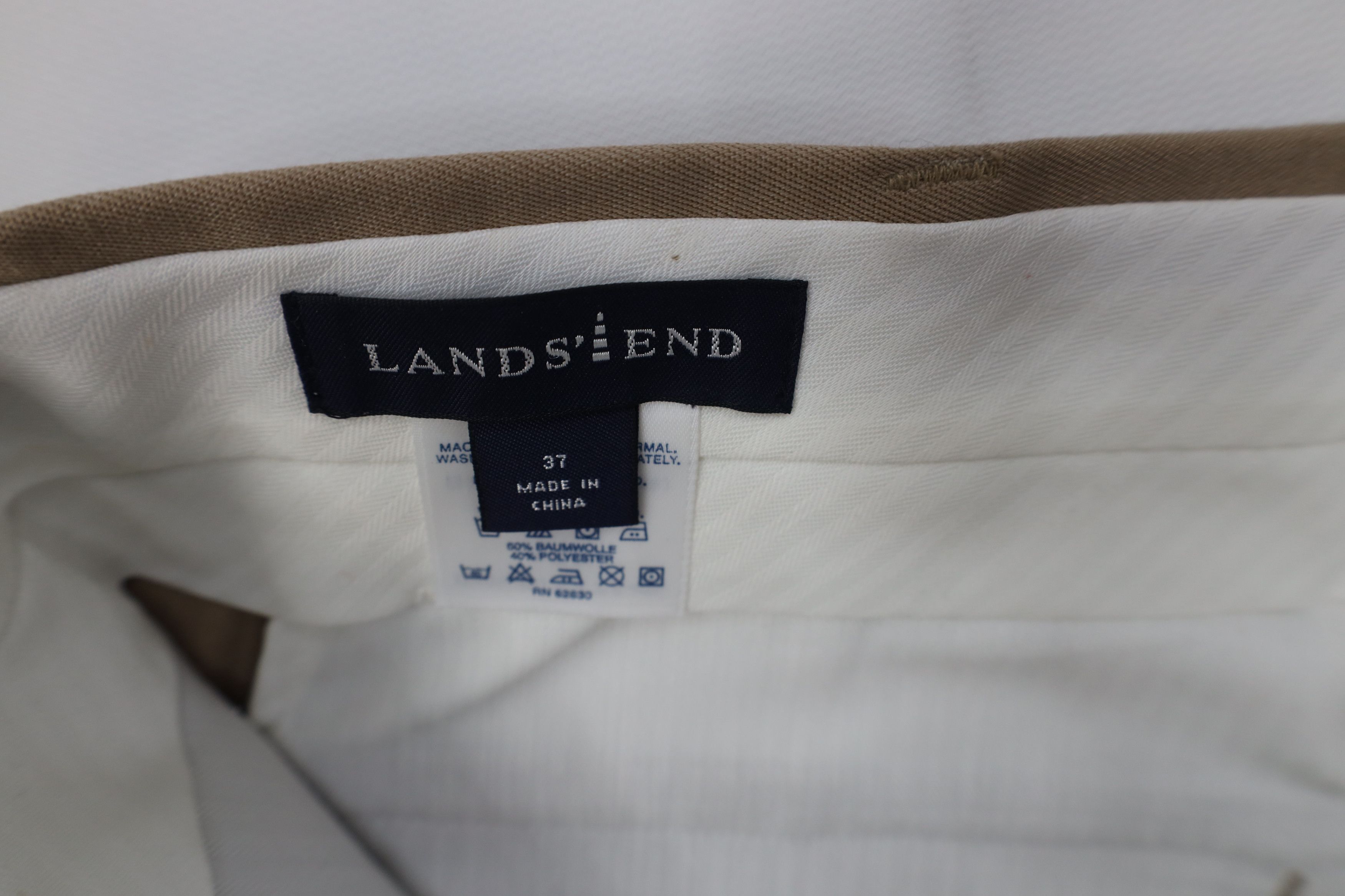 Lands' End Deadstock Vintage Y2K Lands End Chino Pants Trousers Beige Size US 37 - 7 Thumbnail