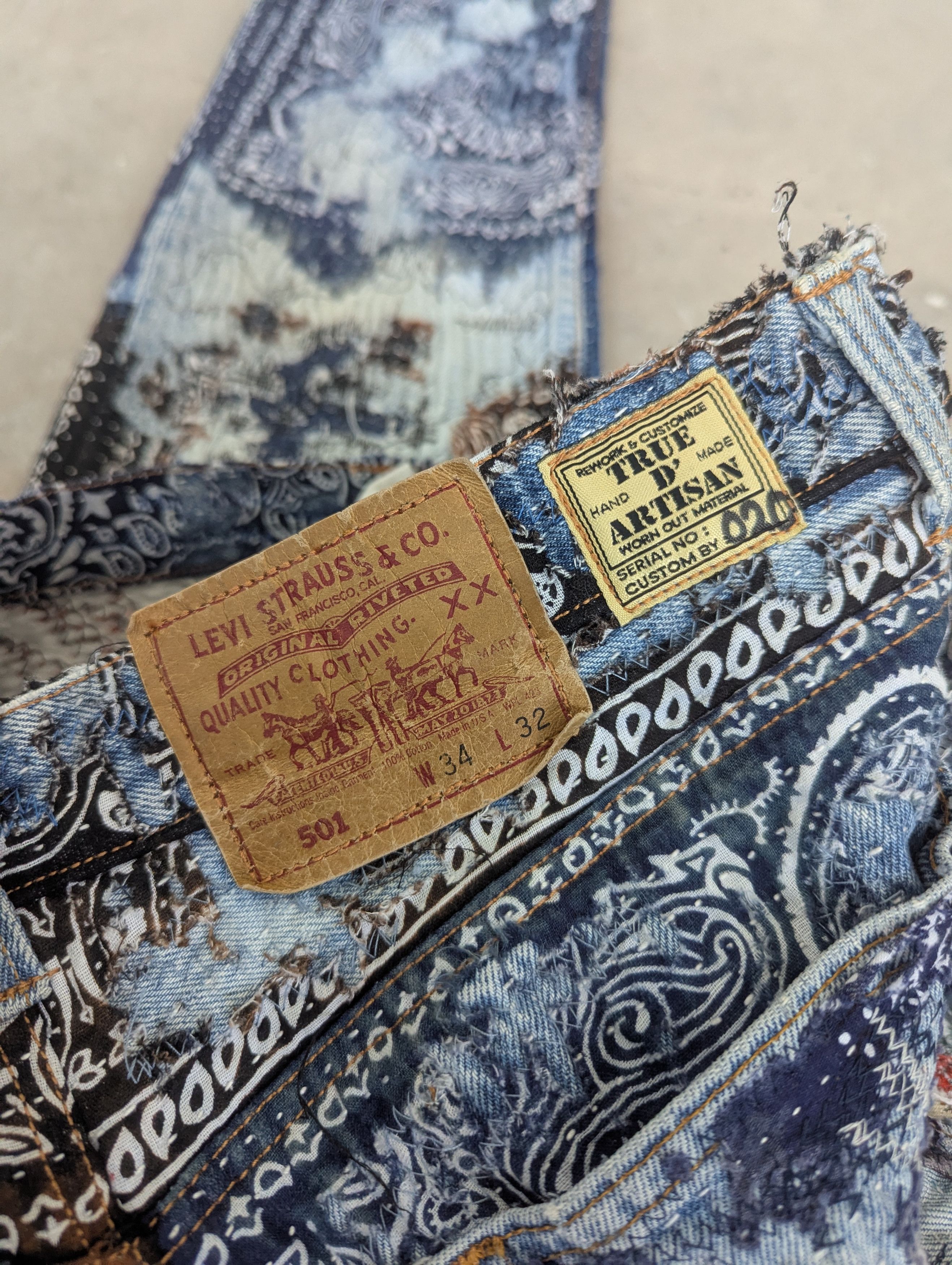 Levi's VintageVintage Levis 501 Inspired Proleta Re Art Custom Made Size US 31 - 12 Thumbnail