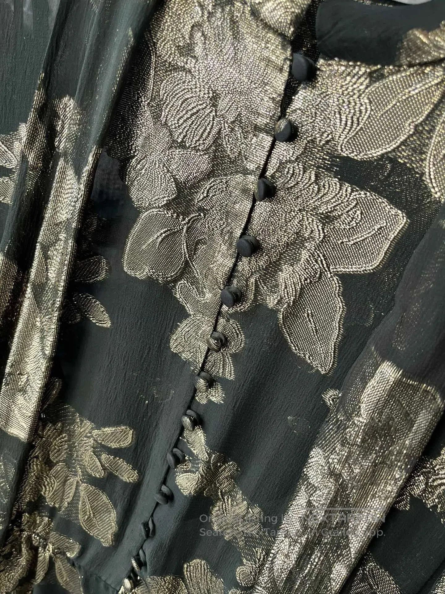 Saint Laurent Paris Saint Laurent Dark Green Silk Dress. Size S / US 4 / IT 40 - 2 Thumbnail